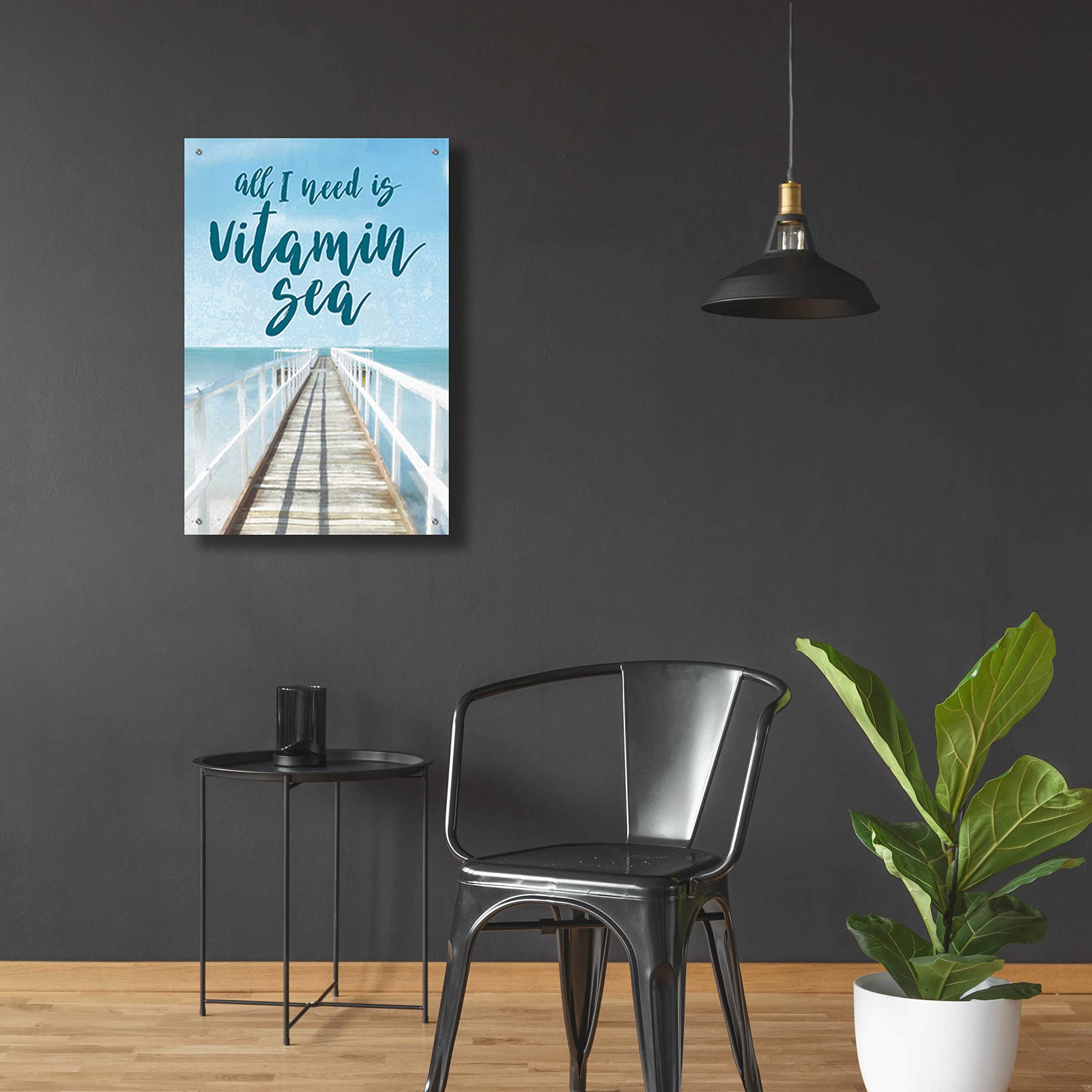 Cloverfield & Co. 'Vitamin Sea' Acrylic Glass Wall Art - 24x36 Inches, Vibrant Ocean Painting for Living Room, Bedroom & Office Decor