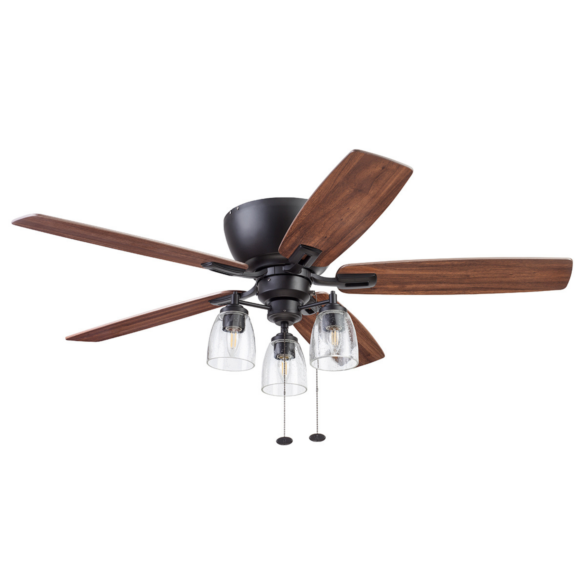 52 Inch Arthur Espresso Ceiling Fan with Pull Chain - Modern Indoor Ceiling Fan for Living Room, Bedroom, and Office - Energy Efficient Cooling with Quiet Motor