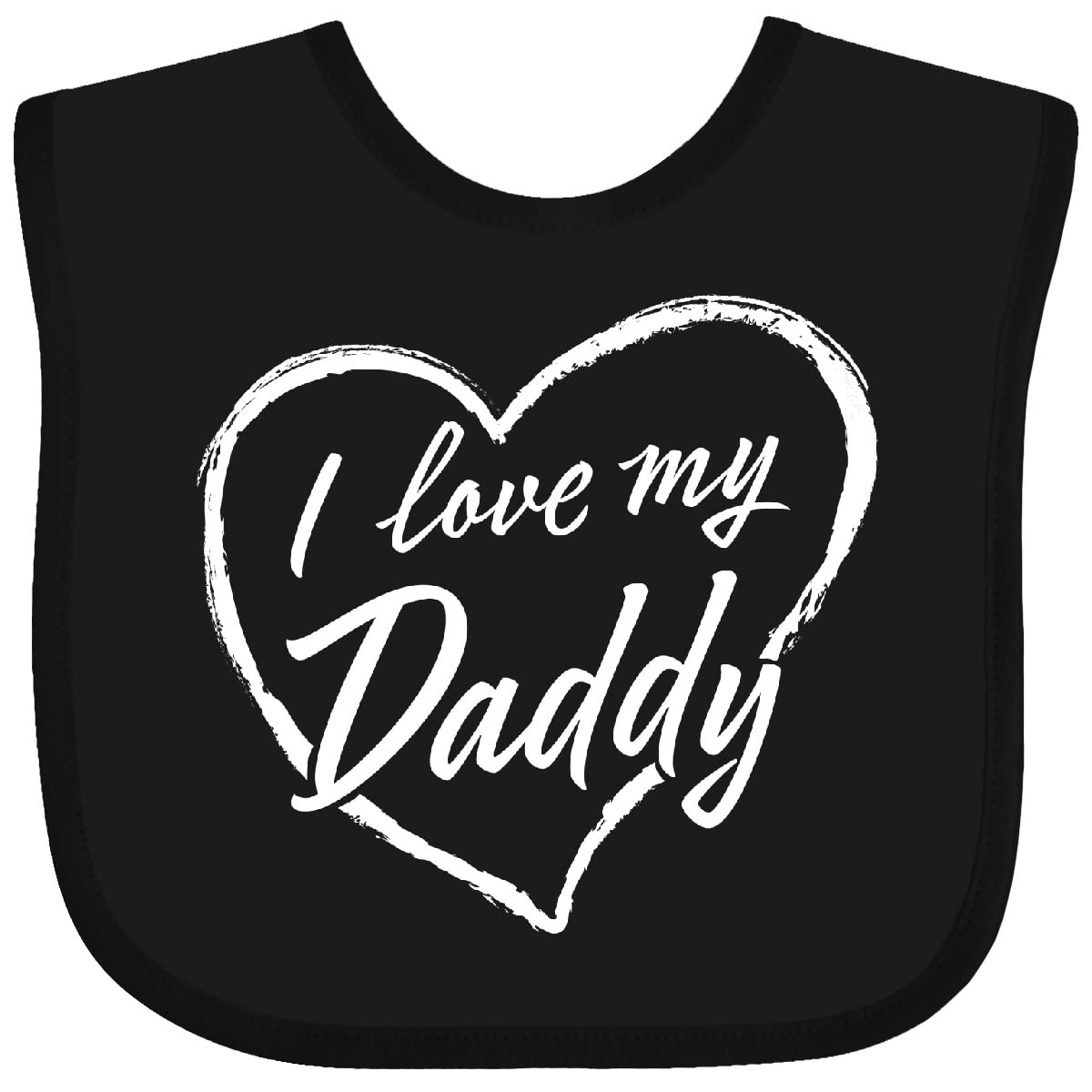 Inktastic I Love My Daddy White Chalk Heart Baby Bib - Cute & Soft Feeding Bib for Infants, Perfect for Father's Day Gifts & Family Photos