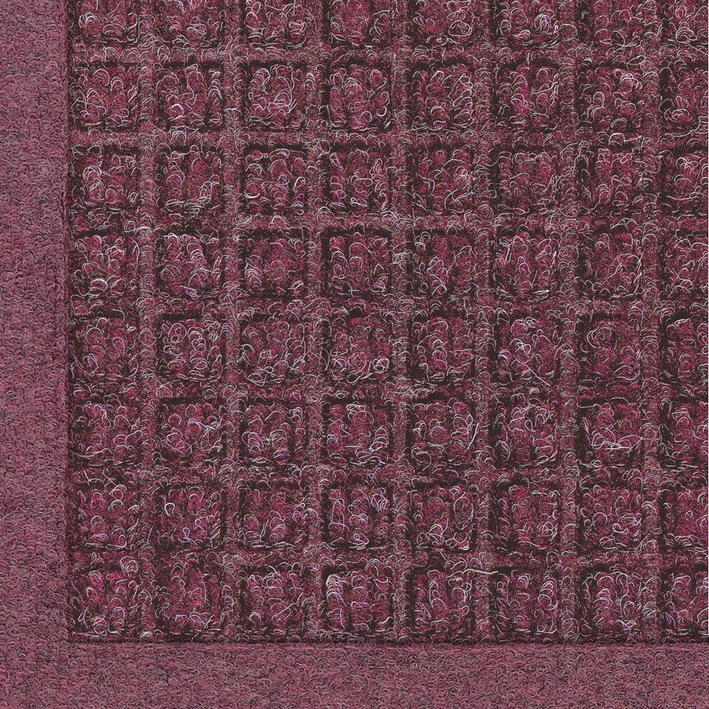 Premium WaterHog Fashion Mat - Heavy-Duty Commercial Entrance Rug with Fabric Border for Indoor & Outdoor Use - Quick-Drying, Stain-Resistant Doormat (Bordeaux, 4' x 8') - Perfect for High-Traffic Entryways, Offices, and Retail Stores