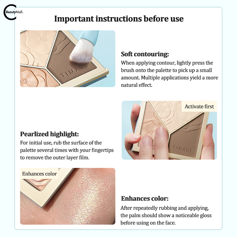 TIMAGE 3 Color Cream Contour Concealer Palette - Face Makeup Kit for Highlighting & Contouring - Perfect for Everyday Use, Photo Shoots & Special Occasions