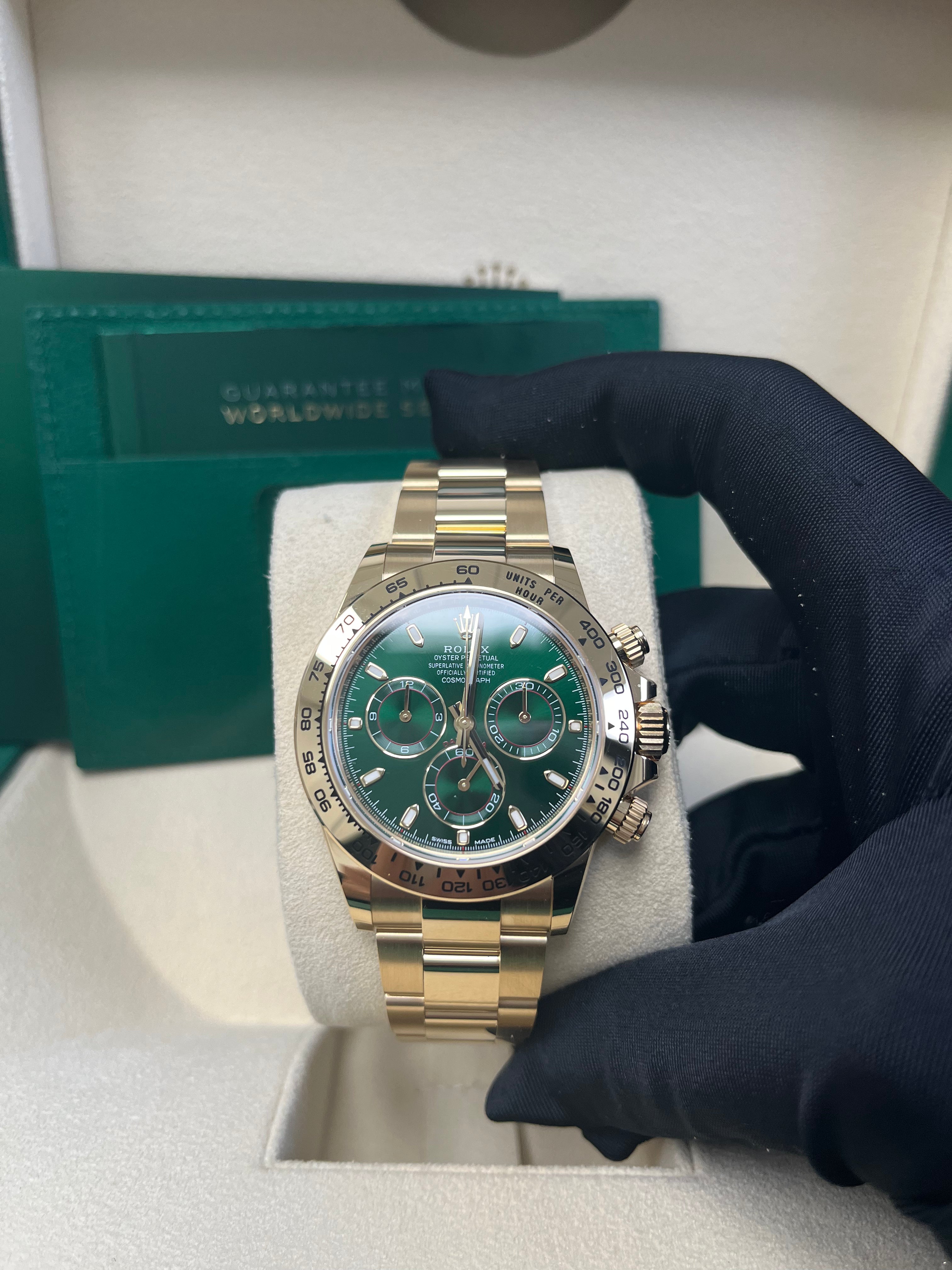 Rolex 'John Mayer' Daytona Cosmograph 116508 - Luxury Yellow Gold Watch with Green Dial | Perfect for Collectors, Special Occasions & High-End Fashion