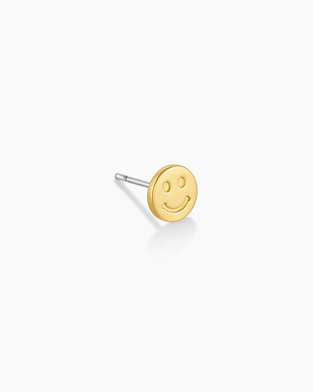 Happy Single Stud Earrings - Minimalist Gold Plated Stud Earrings for Women | Perfect for Everyday Wear, Gifts & Special Occasions