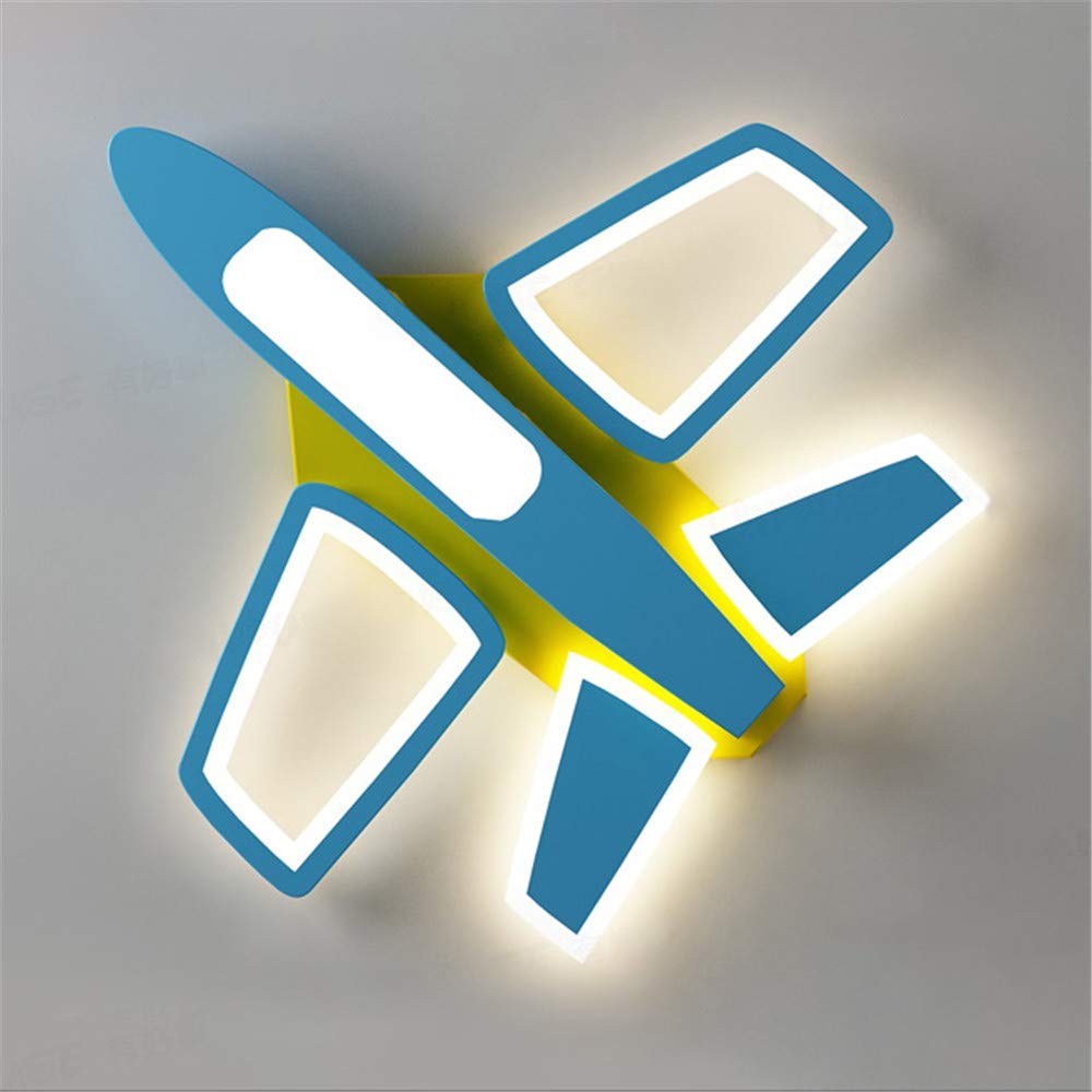 RUNNUP Acrylic Cartoon Airplane LED Ceiling Light with Stepless Dimming - Blue Kids Room Ceiling Lamp for Boys Bedroom, Nursery, Kindergarten & Study Room | Perfect for Children's Bedroom Lighting & Playroom Decor