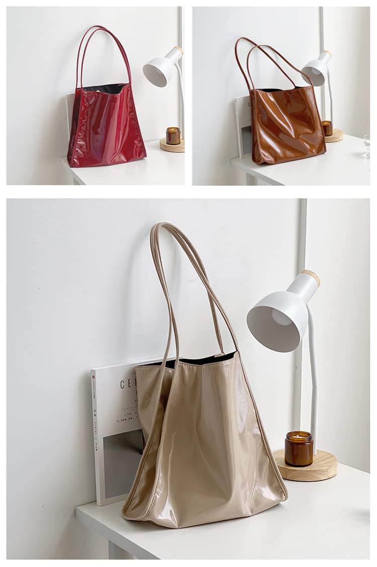 Ulisty Women's Patent Leather Tote Bag - Soft Casual Shoulder Handbag for Work, Travel & Daily Use | Stylish Purse for Women