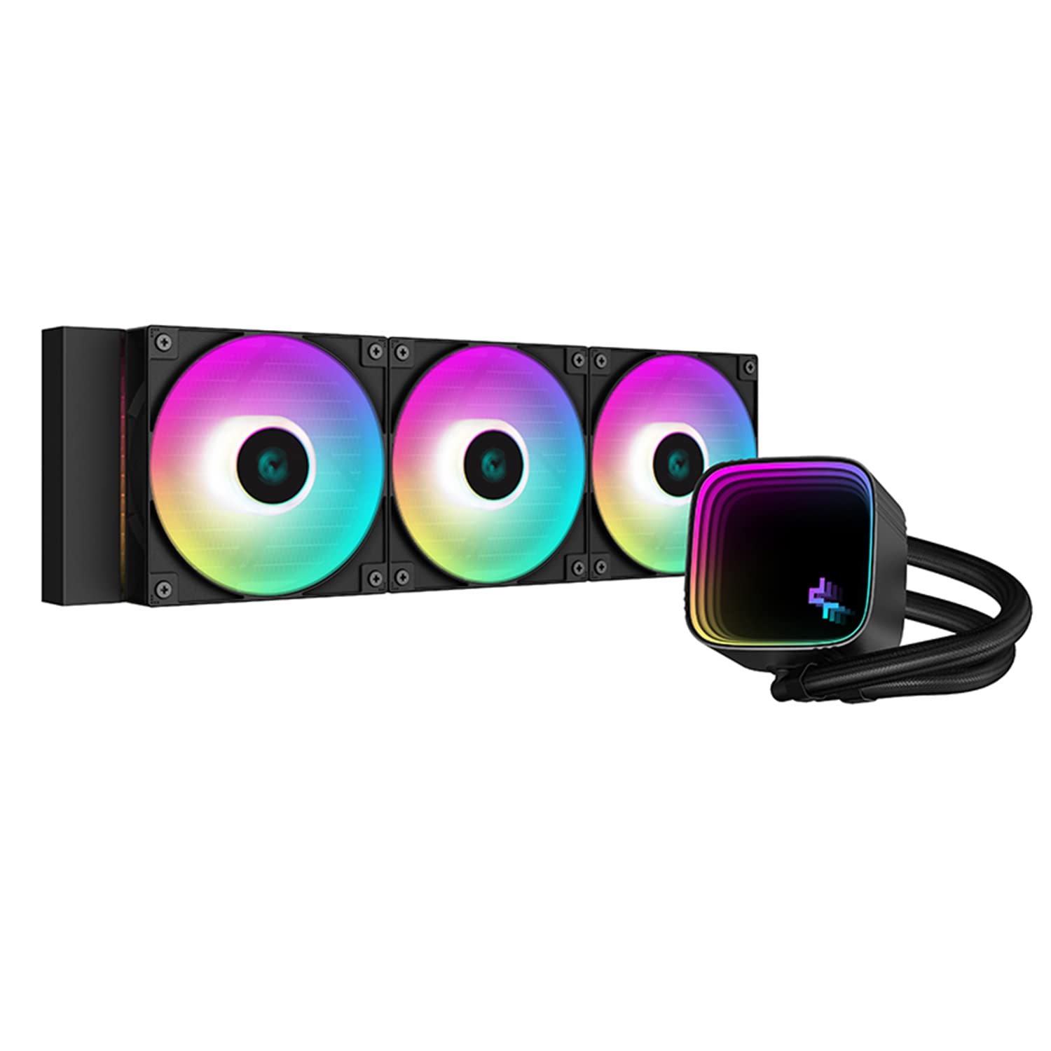 DeepCool LS720 SE 360mm AIO Liquid CPU Cooler - 4th Gen Dual-Chamber Pump, 3100RPM, 300W TDP, Anti-Leak Technology, ARGB Fans, Narrow Frame Infinity Mirror Design - Perfect for Gaming PCs, High-Performance Workstations, and Overclocking Rigs (Black)