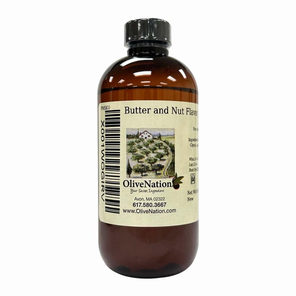 Premium Butternut Flavoring by OliveNation - 128 oz | Natural Butter & Nut Flavor for Baking, Cooking & Beverages | Non-GMO, Gluten Free, Kosher & Vegan Certified | Perfect for Cakes, Cookies, Coffee & Dessert Recipes