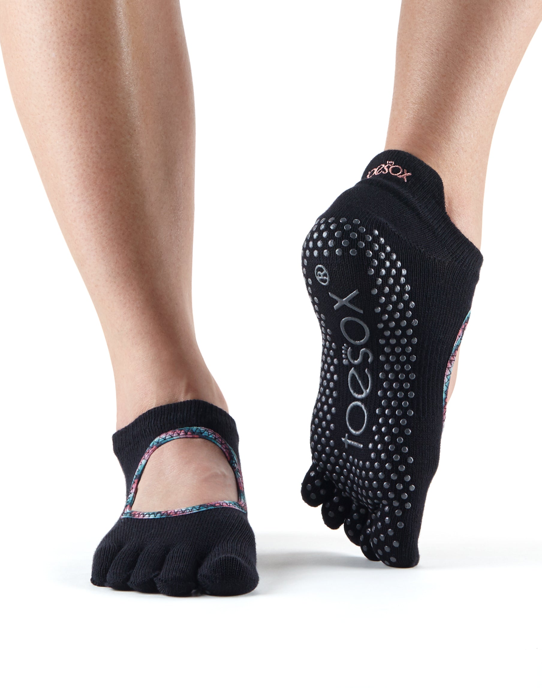 ToeSox Bellarina Non-Slip Grip Socks for Ballet, Yoga & Dance - Barefoot Workout Socks with Arch Support for Women