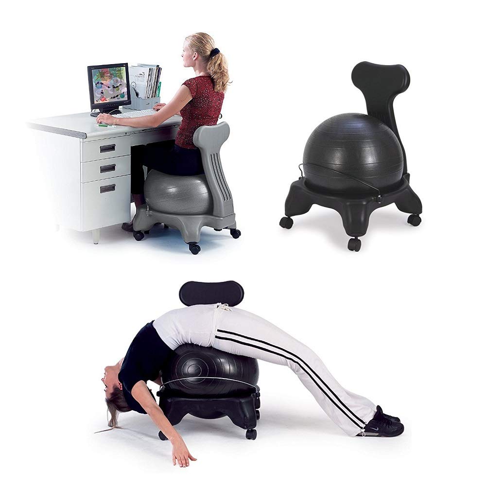 **YUEWO Yoga Ball Chair – Premium Ergonomic Stability Ball for Home Office & Fitness – Exercise & Balance Ball with Air Pump – Ideal for Desk Work, Yoga, and Core Workouts**
