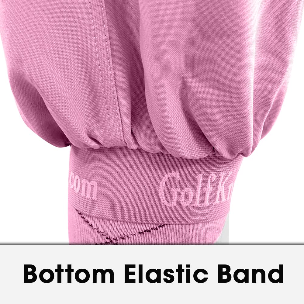 **Premium Pink Microfiber Plus Fours for Men - Comfortable & Stylish Golf Trousers for Casual & Sporty Looks**