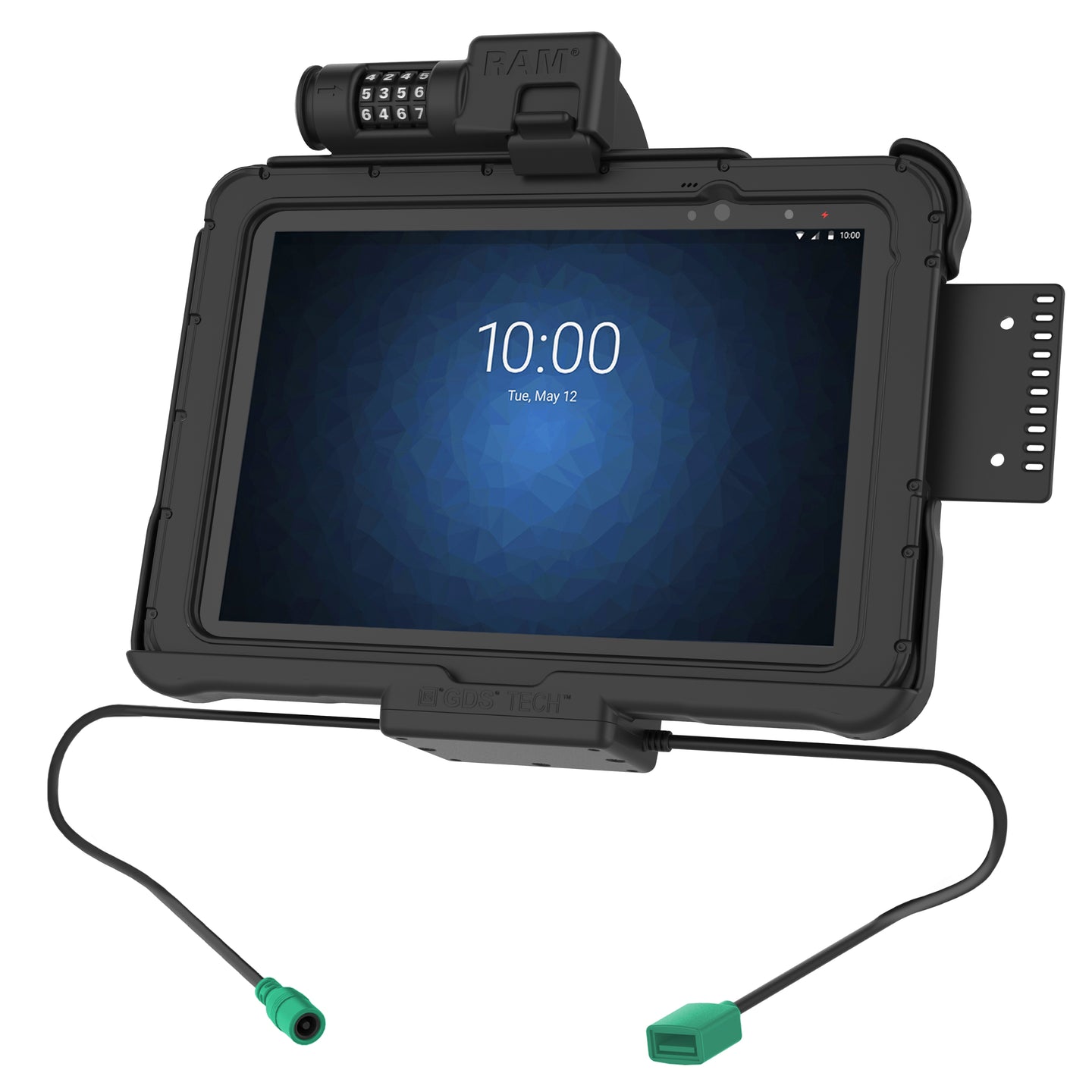 GDS® Combo Locking Power & Data Dock for Zebra ET5x 10.1 Series - Secure Charging Station with Data Sync - Perfect for Warehouse, Retail & Logistics (RAM HOL ZE11PDCLU)