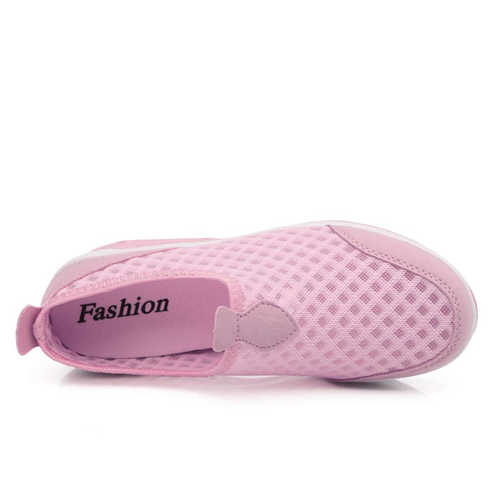 L LOUBIT Women's Slip-On Walking Shoes - Breathable Mesh Athletic Sneakers with Platform Wedge for Running, Tennis & Casual Wear