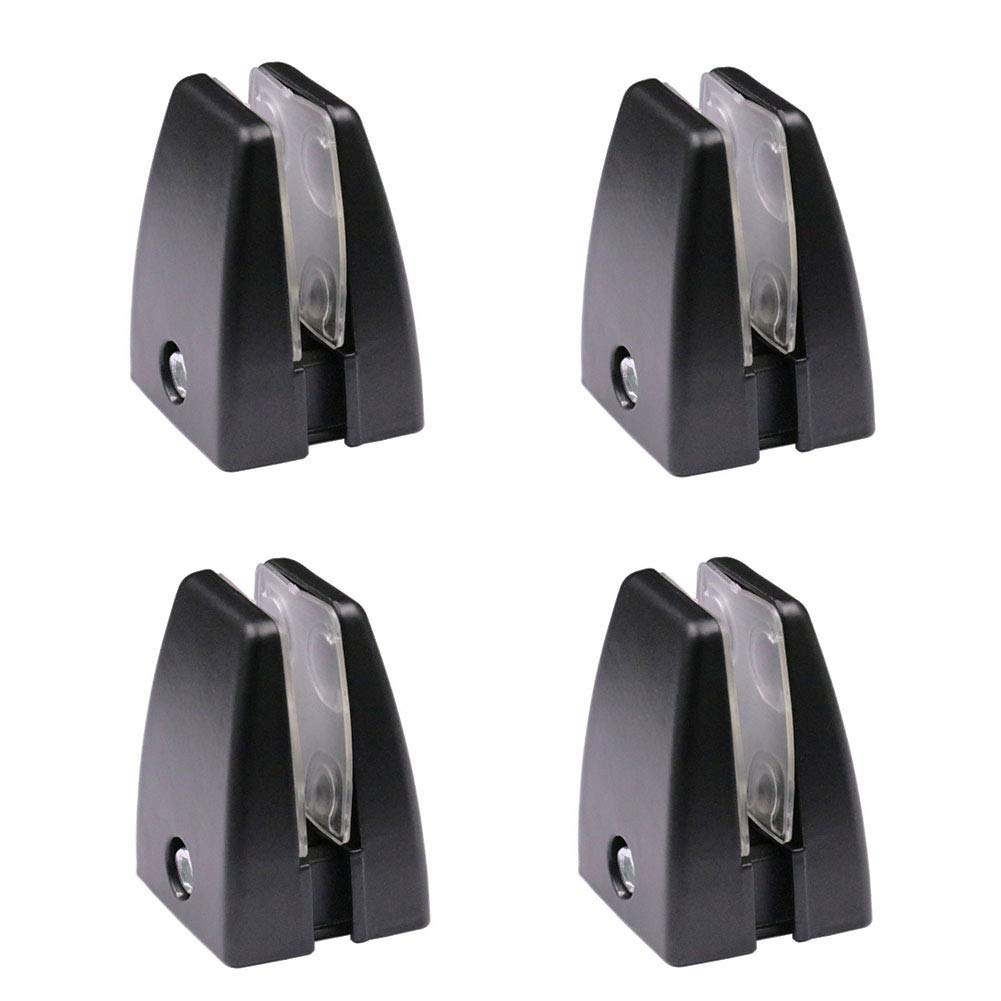 Black Acrylic Desk Partition Support Bracket - 4-Piece Shelf Clamp Holder Set for Office Privacy Screens & Cubicle Dividers | Perfect for Workspace Organization & Social Distancing in Offices
