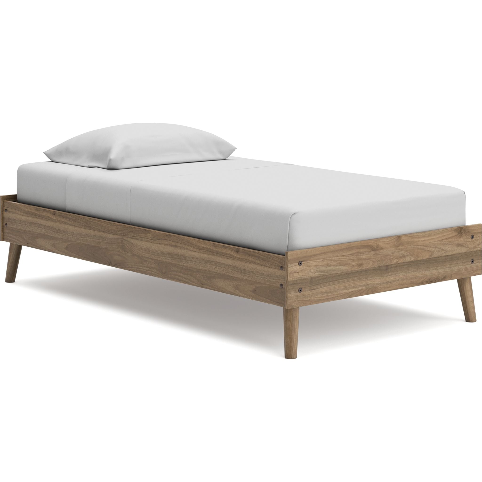 Aprilyn Twin Platform Bed Frame - Solid Wood, Honey Finish - Modern Minimalist Design for Kids, Teens & Guest Rooms - Perfect for Small Spaces & Loft Beds