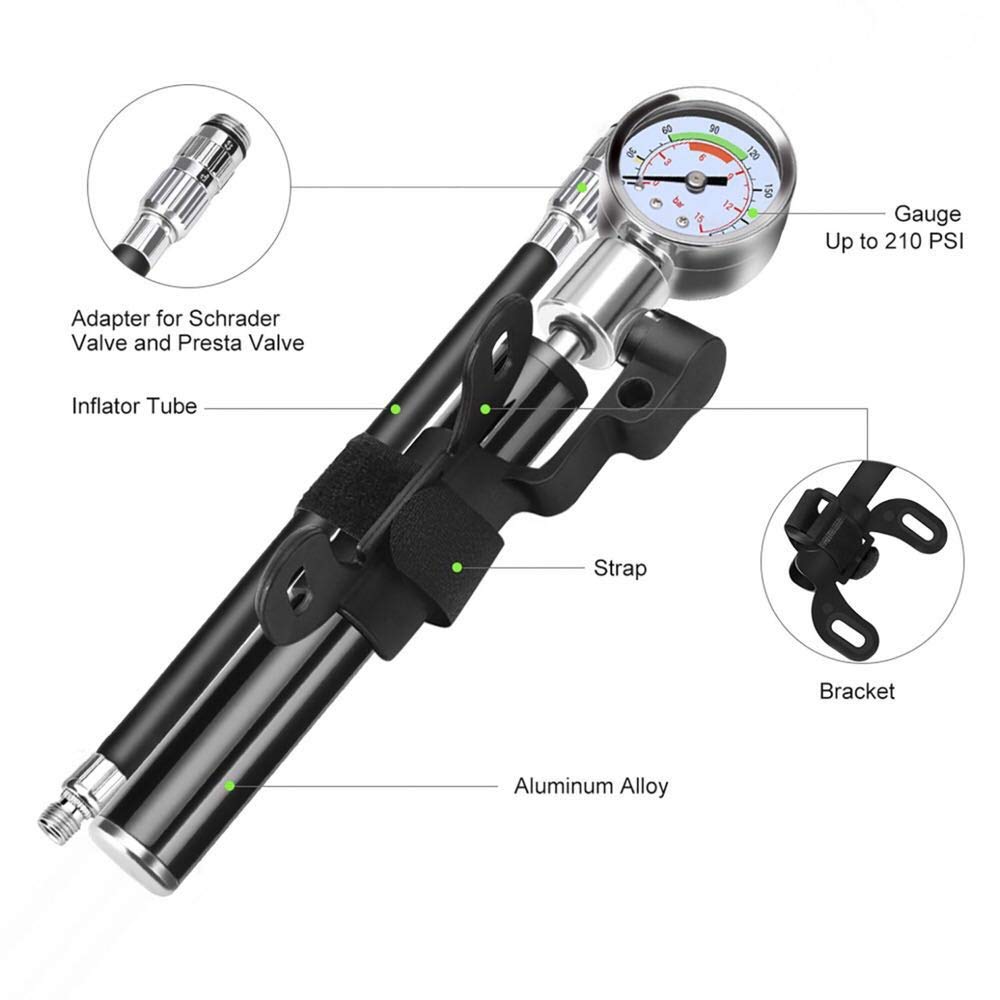 Portable Bike Tire Repair Kit with Mini Pump, 16-in-1 Multi-Tool, Tire Levers & Tail Bag - Complete Cycling Tool Set for Road, Mountain & BMX Bikes - Perfect for Emergency Repairs On-The-Go