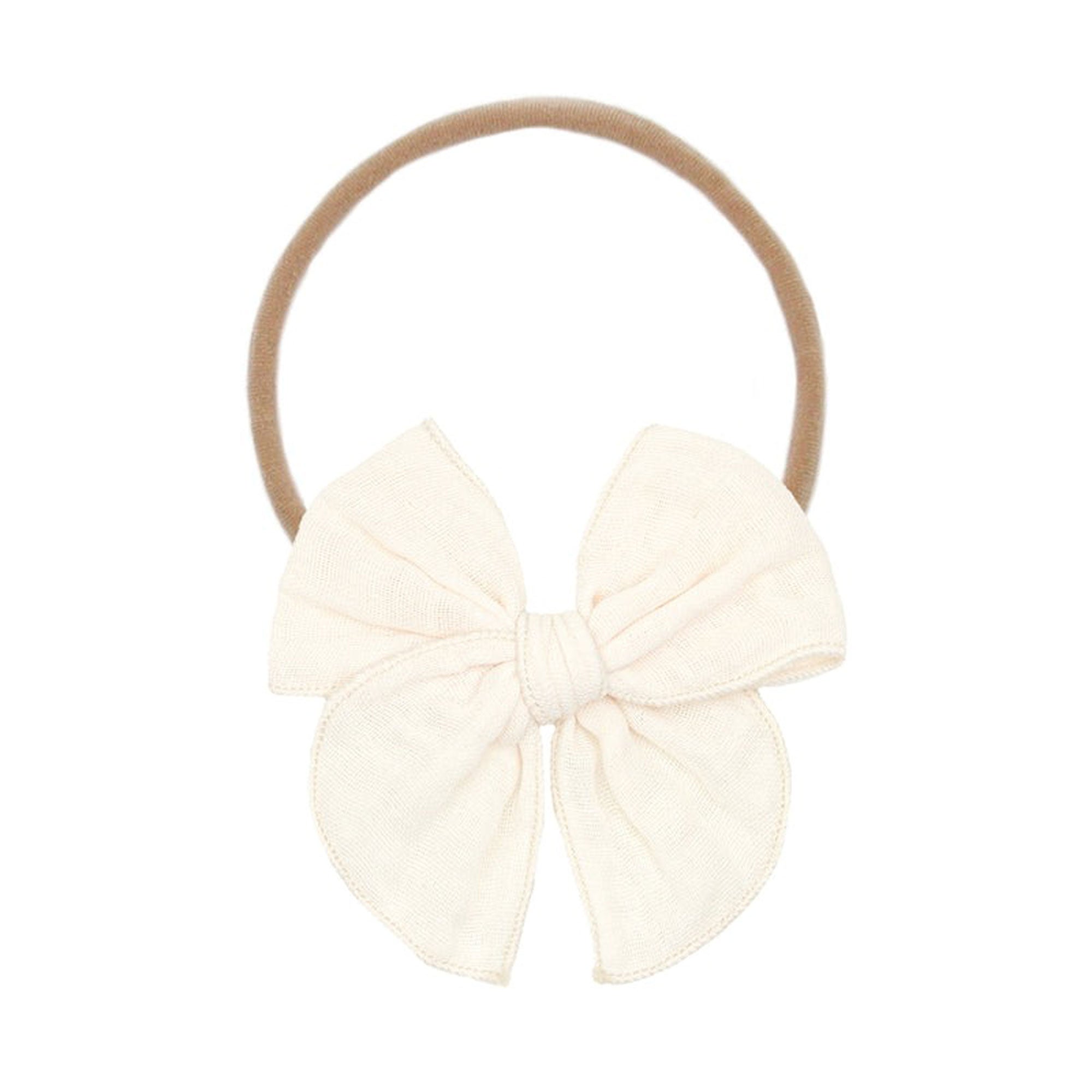 Premium Cloud Muslin Heirloom Bow Headband for Baby Girls - Soft & Breathable Hair Accessories for Newborns, Infants & Toddlers - Perfect for Photography, Special Occasions & Everyday Wear