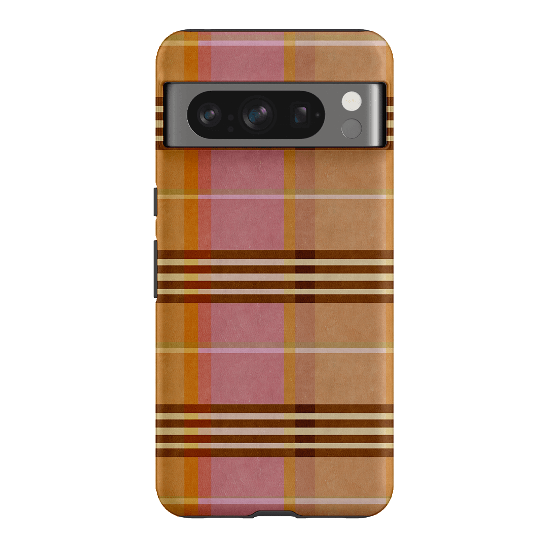 Peachy Plaid Phone Case for iPhone 15/14/13/12/11 Pro Max - Cute Tartan Pattern Protective Cover with Shockproof Design - Perfect for Everyday Use, Travel & Fashion Accessories