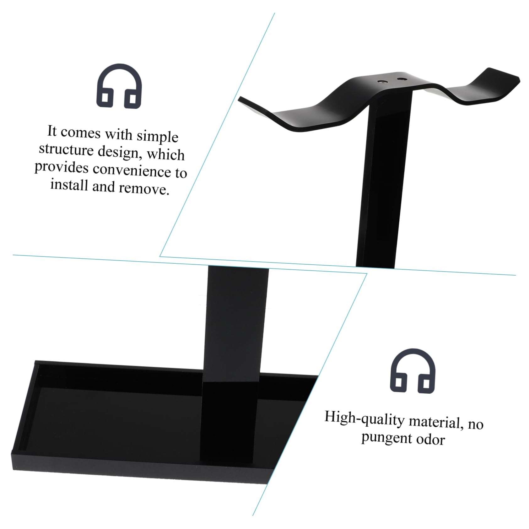 DOITOOL 2 Pack Acrylic Headphone Stand Hanger - Desk Mount Hook for Kids & Adult Headphones - Perfect for Gaming Setup, Office, and Home Organization