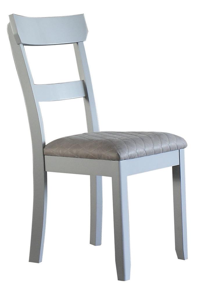 Acme Furniture Marchese Side Chair Set of 2 - Pearl Gray Upholstered Dining Chairs for Kitchen, Dining Room & Office - Modern Comfortable Seating Solution
