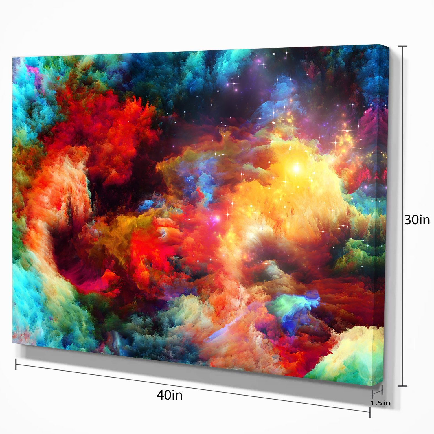 Fractal Paint Fusion Contemporary Art Canvas Print - Modern Abstract Wall Decor for Living Room, Bedroom & Office | High-Quality Home & Office Artwork