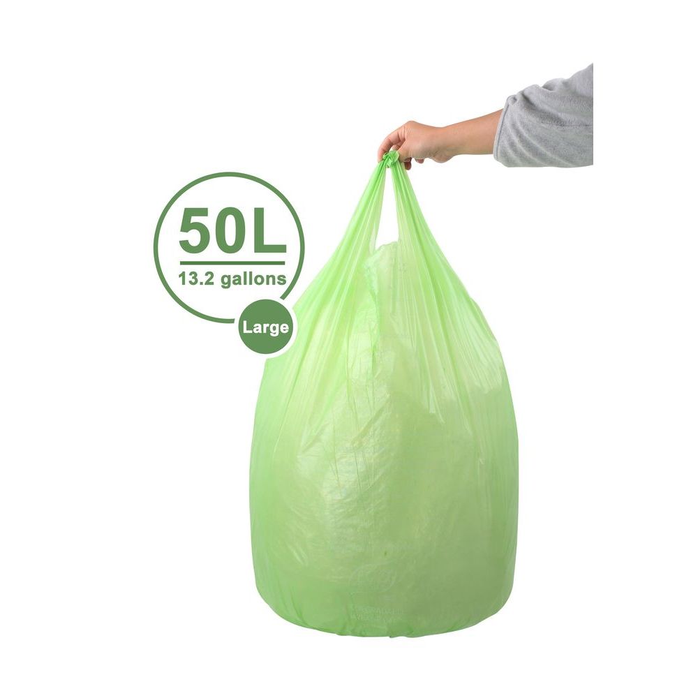 Eco-Friendly White Magic 50L Biodegradable Trash Bags - 10 Pack | Heavy Duty Compostable Garbage Bags for Kitchen, Bathroom & Outdoor Use