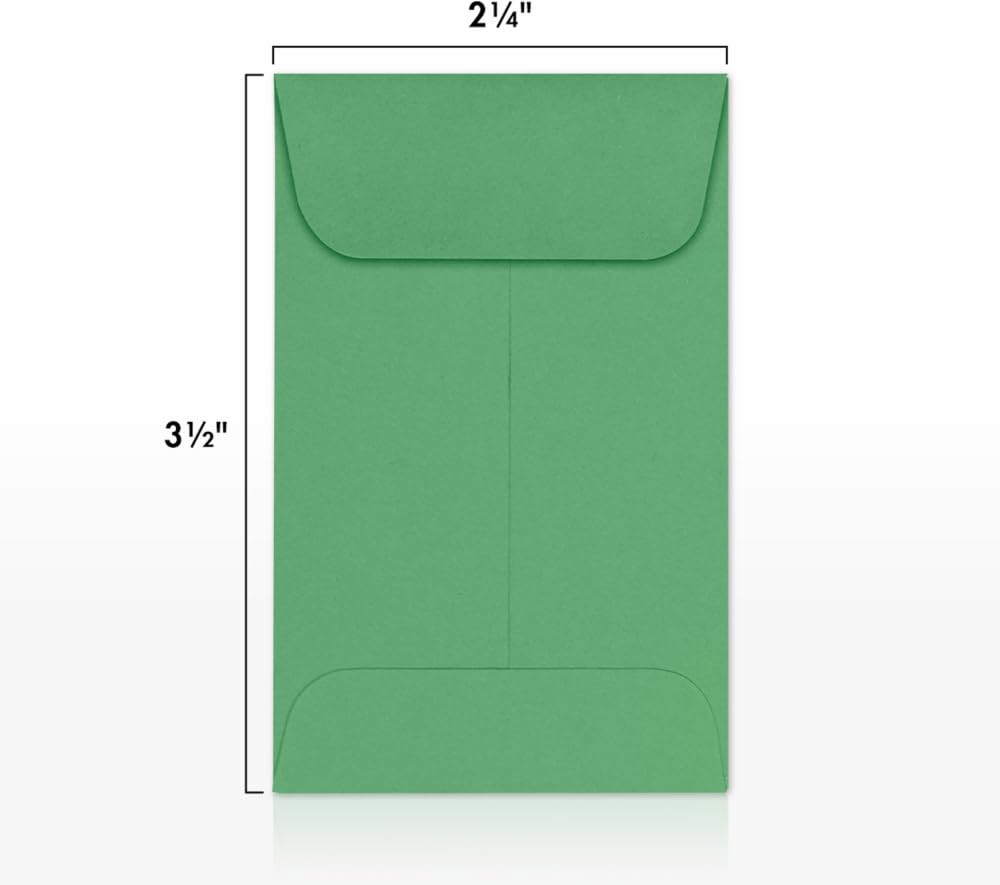 Custom Printed #1 Coin Envelopes 250 Pack - Personalized with Address/Logo - 2.25