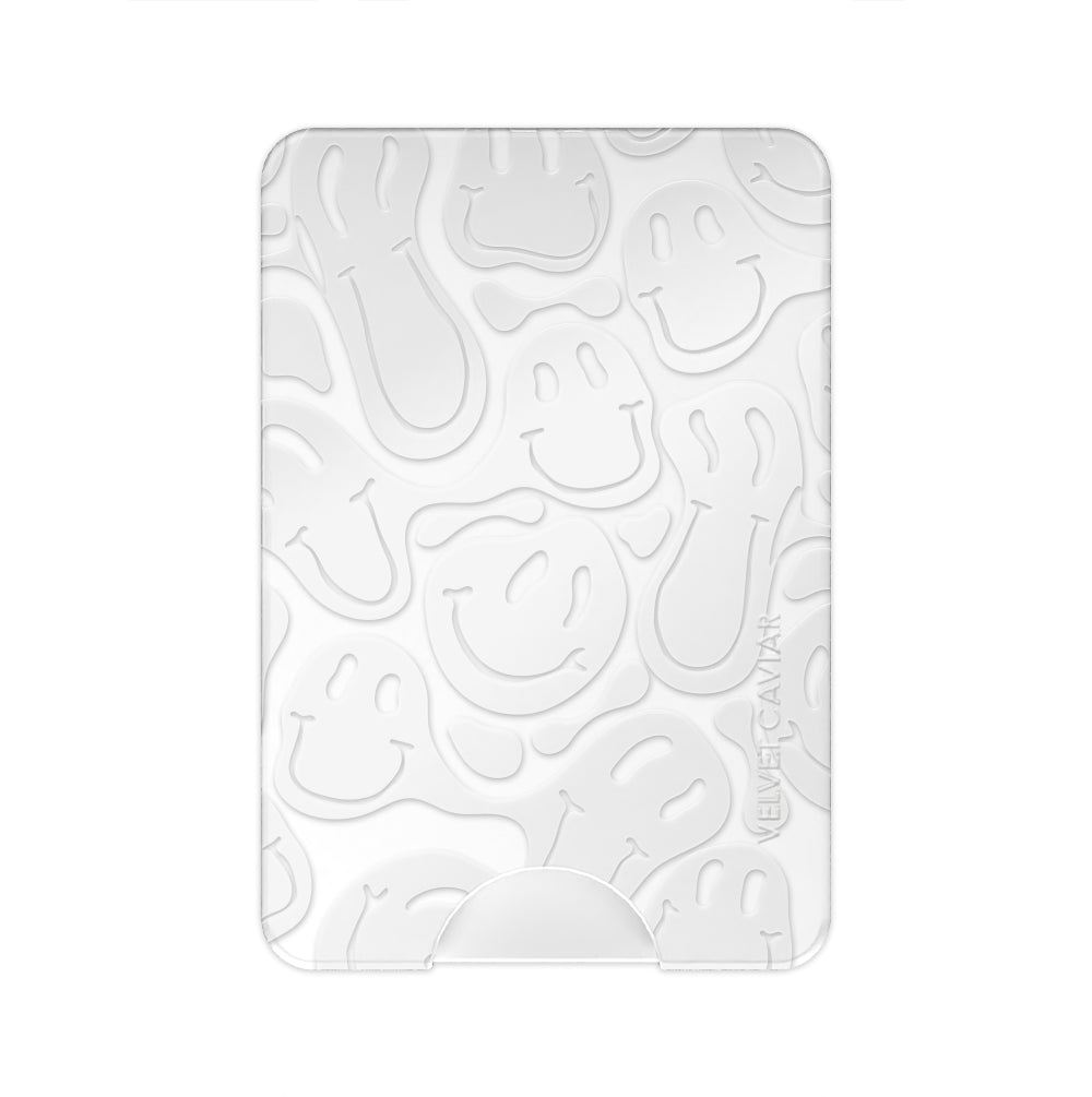 Frosted Clear Smiley Face MagSafe Wallet for iPhone - Slim & Secure Card Holder for Everyday Use, Travel & Shopping