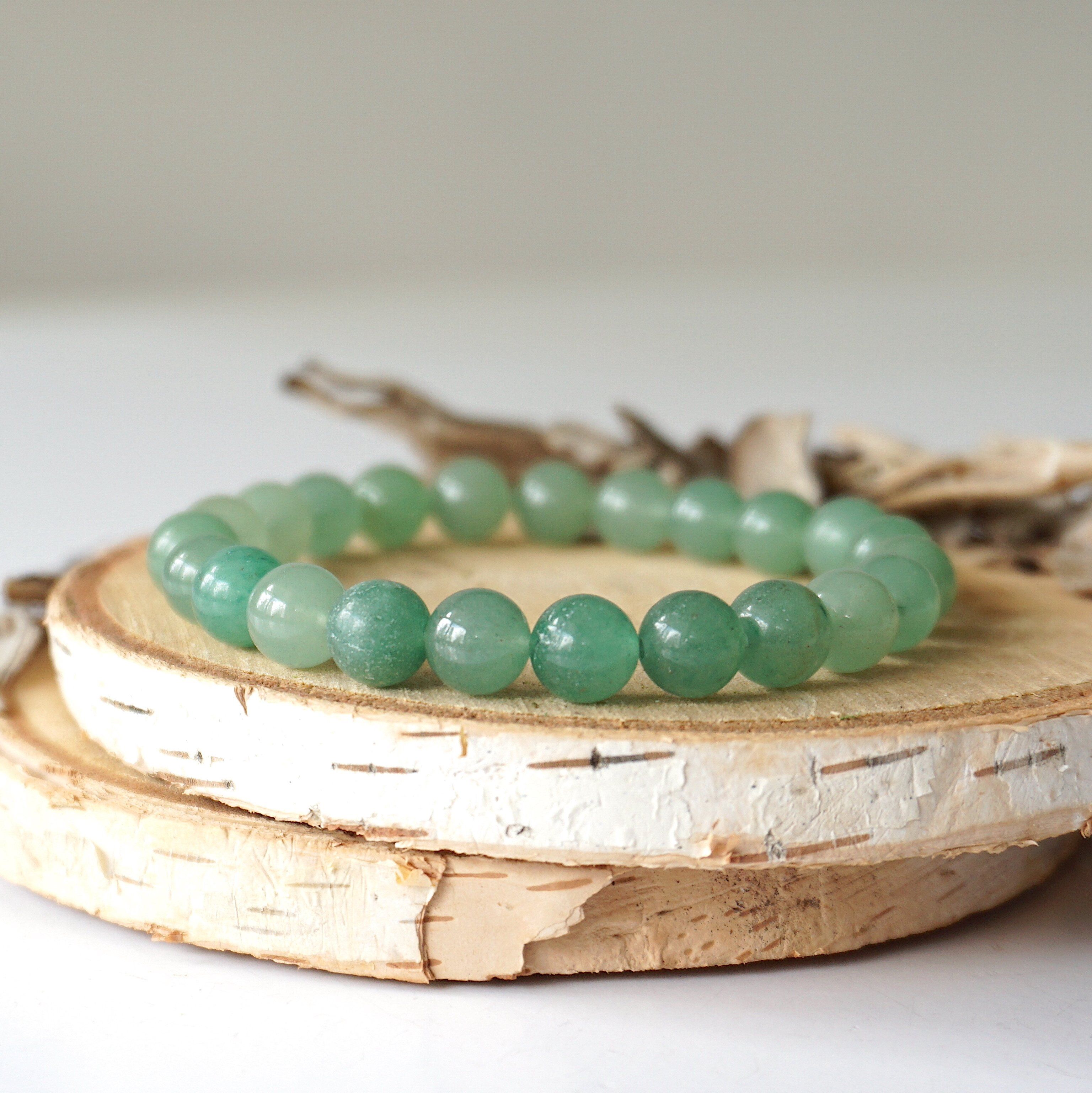 Green Aventurine Healing Crystal Mala Bracelet for Meditation, Yoga & Positive Energy - Natural Stone Beads for Stress Relief & Spiritual Balance