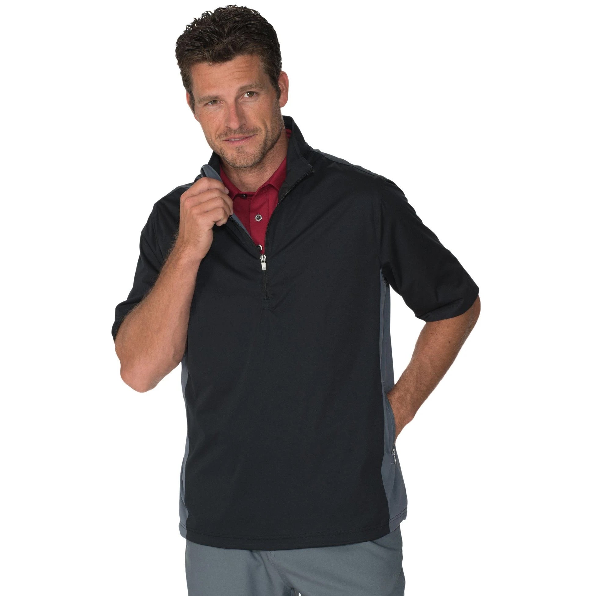 Chase54 Traverse Men's 1/2 Zip Golf Wind Shirt - Lightweight Performance Pullover for Golfing & Outdoor Activities