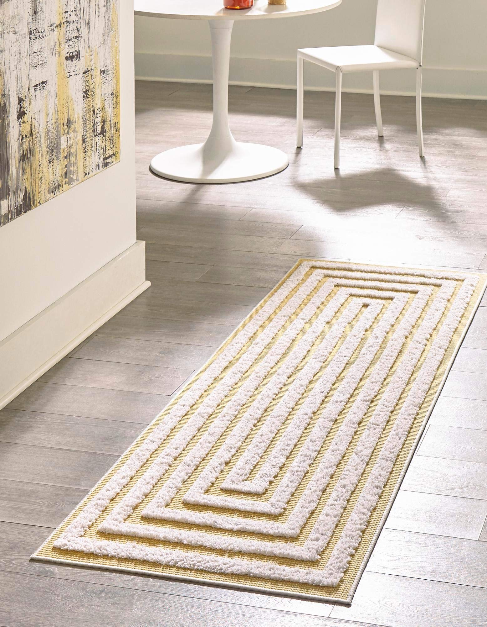 Sabrina Soto Casa Collection 8 Ft Runner Rug in Yellow - Soft High Pile Hallway & Entryway Rug for Home Decor | Perfect for Living Rooms, Bedrooms & High Traffic Areas