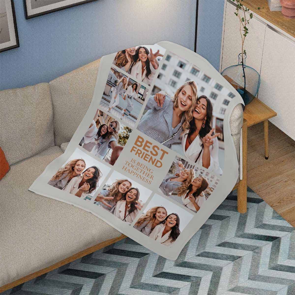MyPupSocks Personalized Best Friend Blanket - Custom BFF Gift for Long Distance Friendship, 40x50 Soft Throw for Girls, Birthday, Cozy Nights, Movie Evenings, and Dorm Room Decor