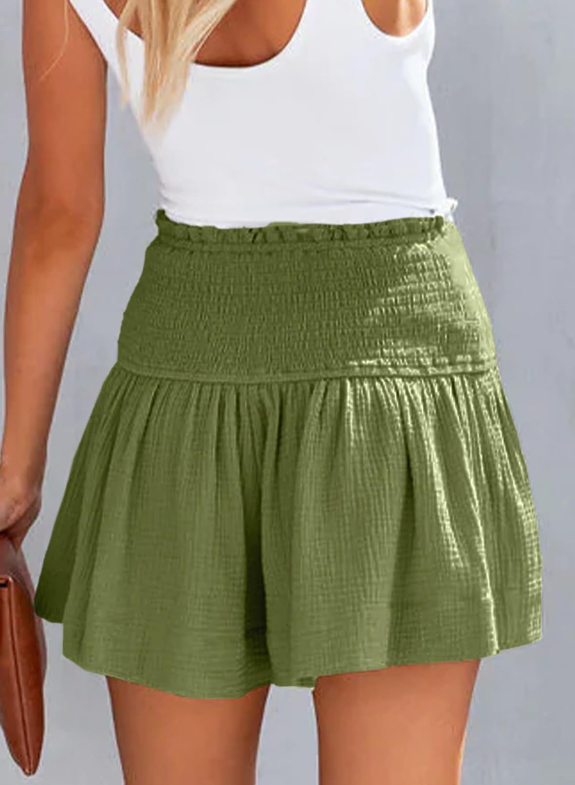 Dokotoo Women's High Waisted Flowy Casual Shorts - Pleated Elastic Waist Summer Spring 2024 Fashion Shorts for Vacation, Beach, Cruise & Resort Wear | Perfect for Travel, Lounging & Outdoor Activities