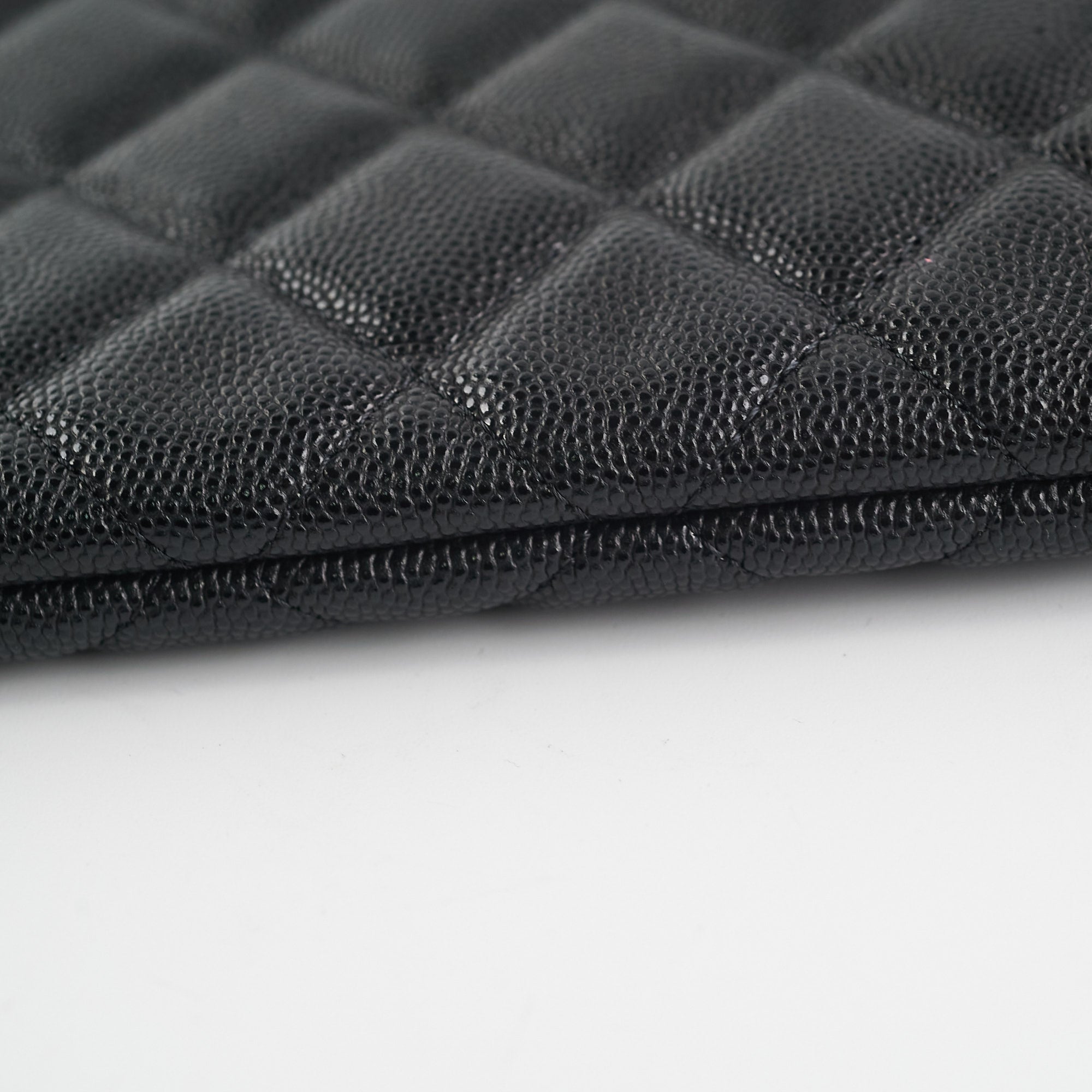 Chanel Medium O Case Pouch Clutch Bag in Black Caviar Leather - Perfect for Evening Events, Parties & Special Occasions