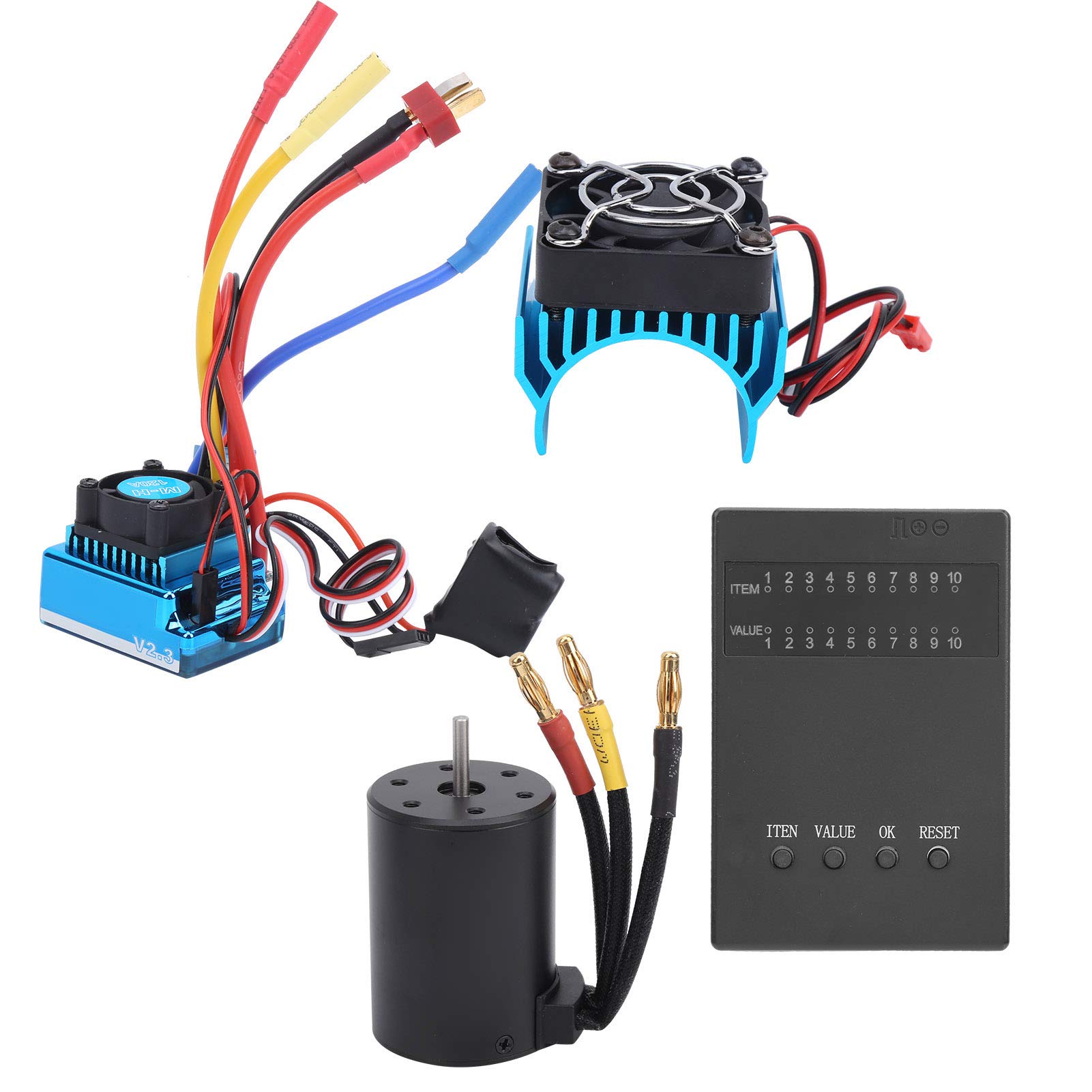 High-Speed 2300KV 3650 Brushless Motor & ESC Combo with Universal Heat Sink for 1/10 RC Cars - Compatible with TRX4, SCX10 (M3 Screw) - Perfect for Off-Road Racing & Crawling Adventures