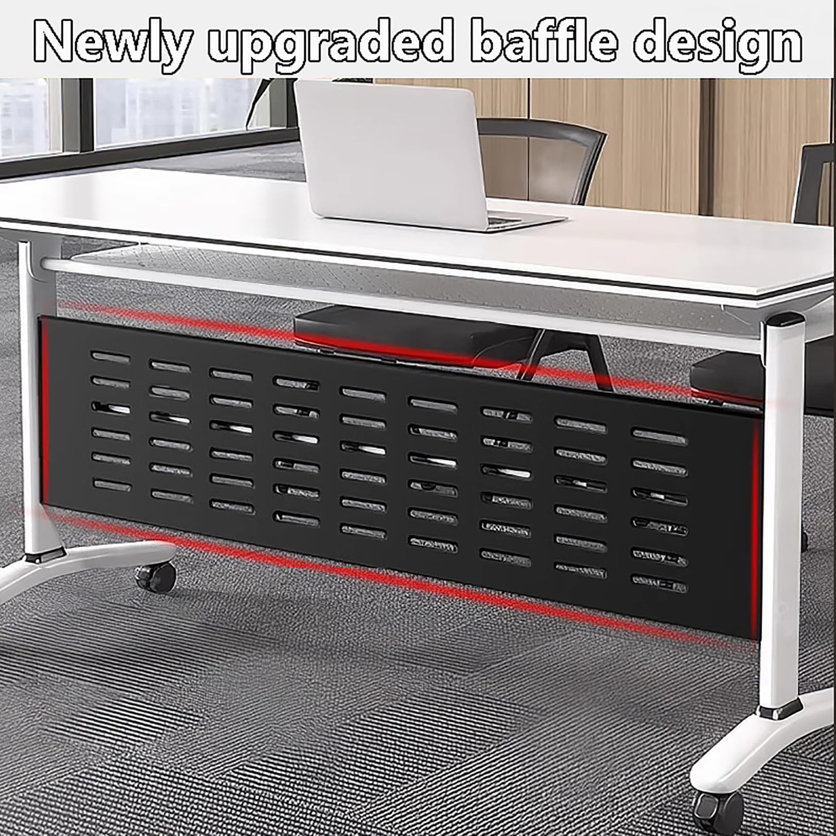 Foldable Conference Table with Wheels - Mobile Flip Top Training Table for Offices, Classrooms & Meetings | Portable & Space-Saving Design for Business & Education Use