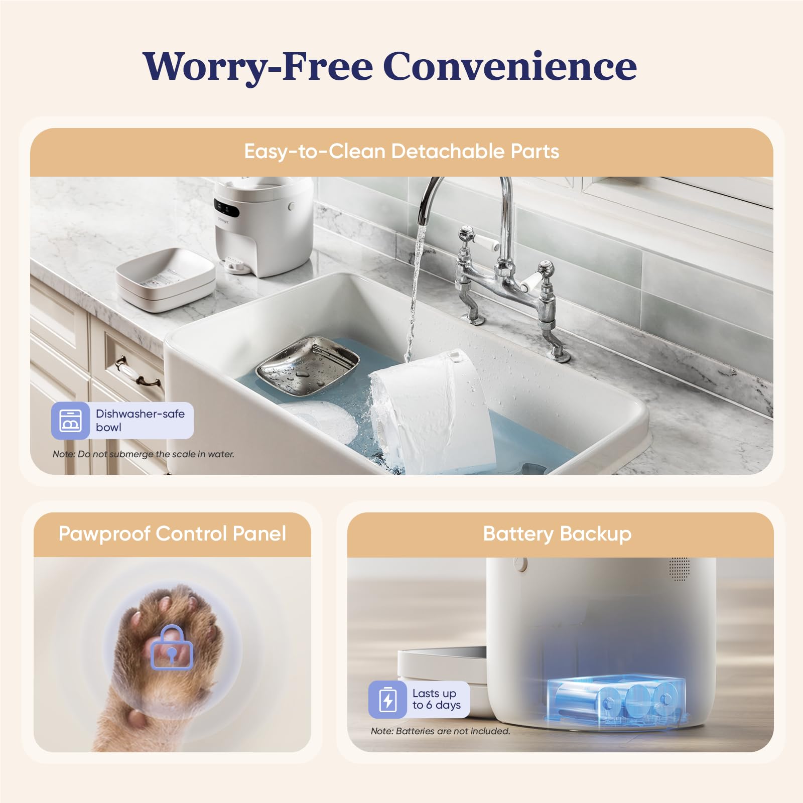 Smart WiFi Automatic Cat Feeder with App Control - 3.6L Timed Pet Food Dispenser for Cats & Dogs, 10 Meals Daily, Stainless Steel Bowl & Dual Power - Perfect for Travel & Busy Pet Owners