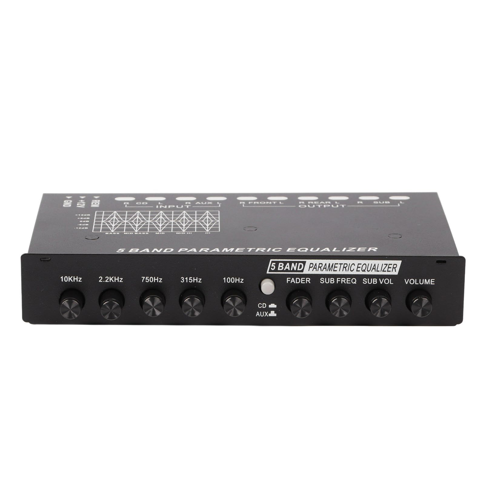 5-Band EQ Car Audio Amplifier - Adjustable Bass Treble Midrange Control for Enhanced Sound | Perfect for Car Stereo Upgrades & Custom Audio Systems