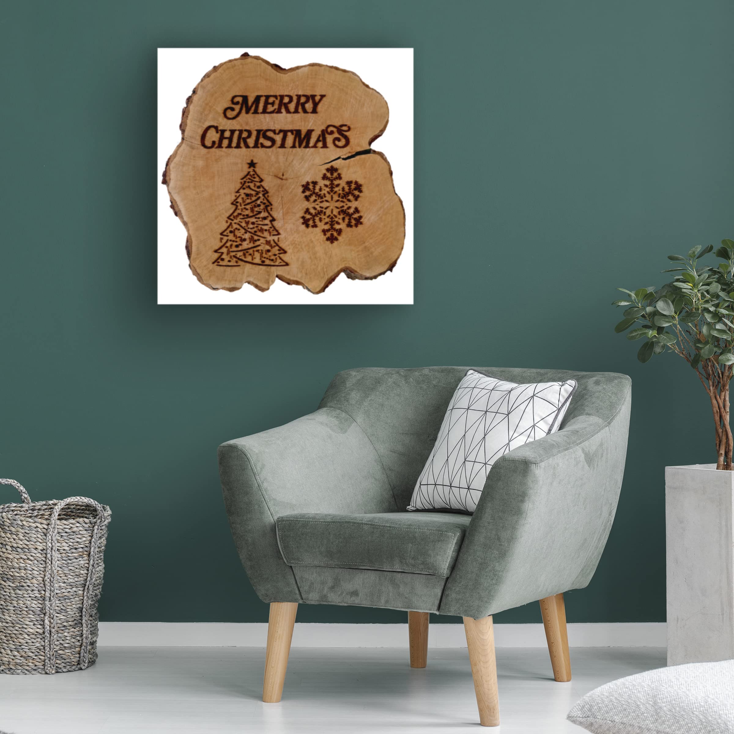 Trademark Fine Art 'Christmas Branding on Wood' Canvas Wall Art by Cora Niele - Perfect for Holiday Home Decor, Christmas Gifts & Festive Living Room Accents