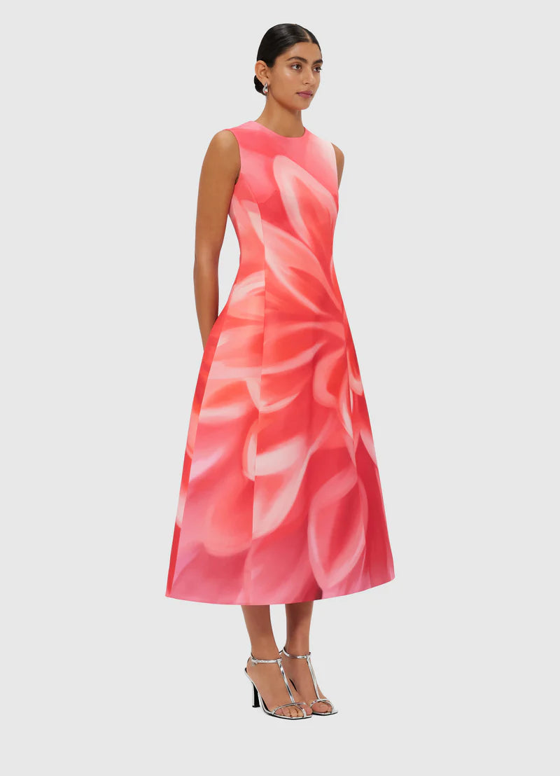 Cleo Sleeveless Midi Dress with Prism Print - Flowy Summer Dress for Beach Vacation, Cocktail Party & Date Night