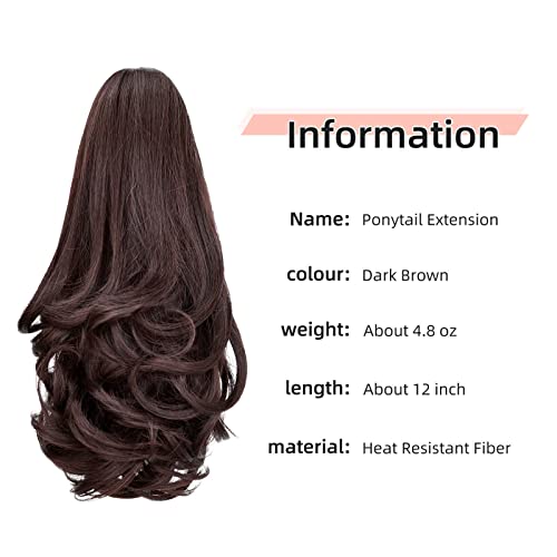 Natural Wavy Ponytail Hair Extension for Women - Clip-in Synthetic Hairpiece for Volume & Length - Perfect for Parties, Weddings & Everyday Styling