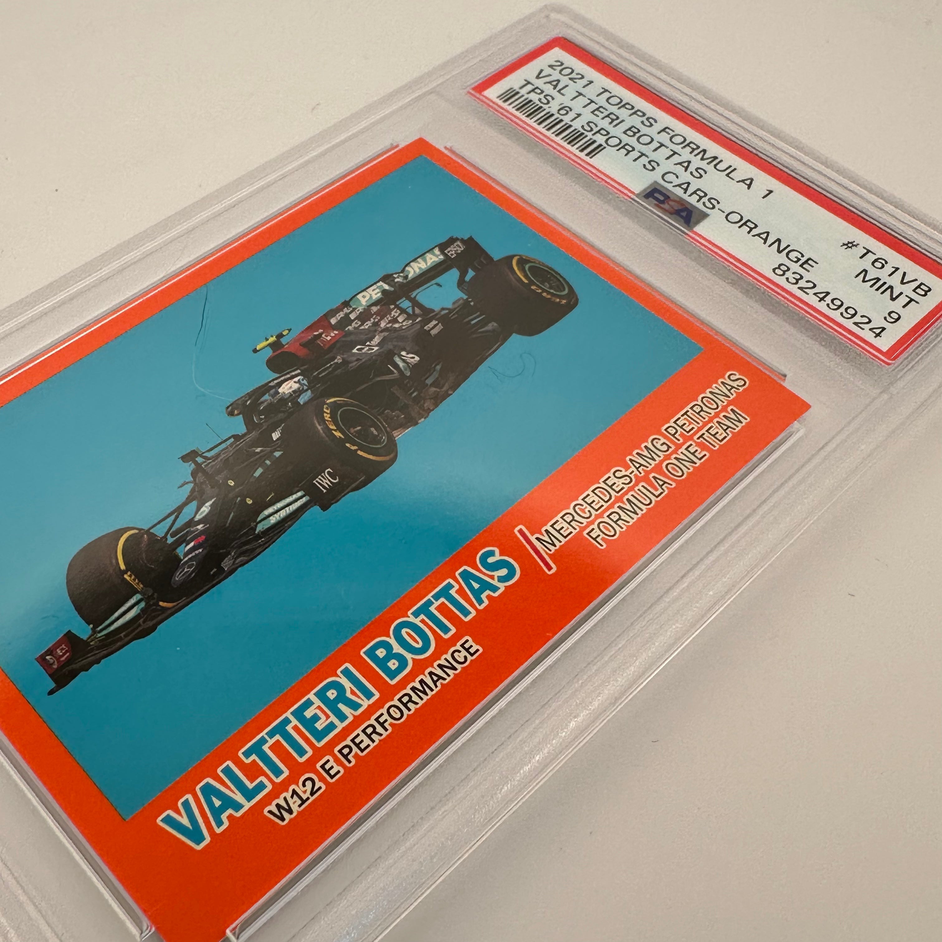 PSA 9 Graded 02/25 Valtteri Bottas 1961 Sports Cars Trading Card #T61VB Orange - Perfect for Collectors, Racing Fans & Memorabilia Displays