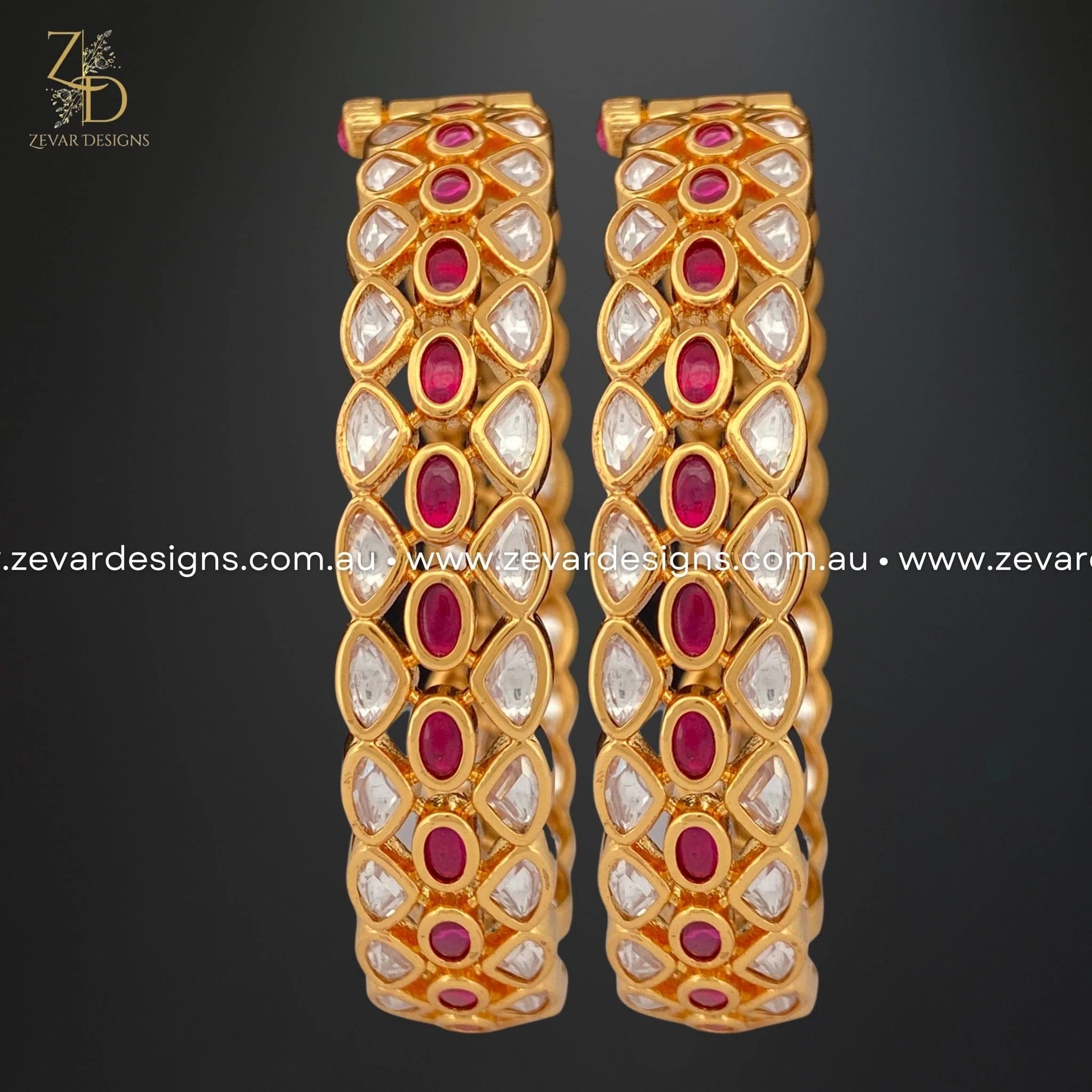 Exquisite Kundan Bangles for Women - Traditional Indian Red Bridal Jewelry Set for Weddings & Festive Occasions