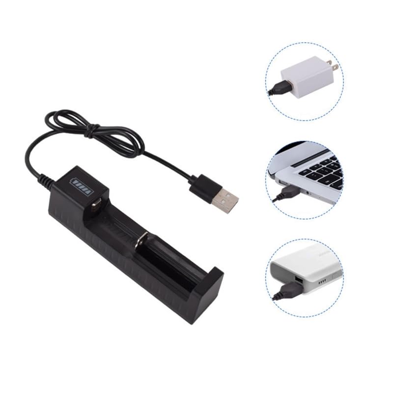 YAOGUI Universal USB Battery Charger for 4.2V 18650 18490 Li-ion Rechargeable Batteries - Smart Charging Adapter with 1 Slot - Perfect for Flashlights, Vape Mods & Electronic Devices