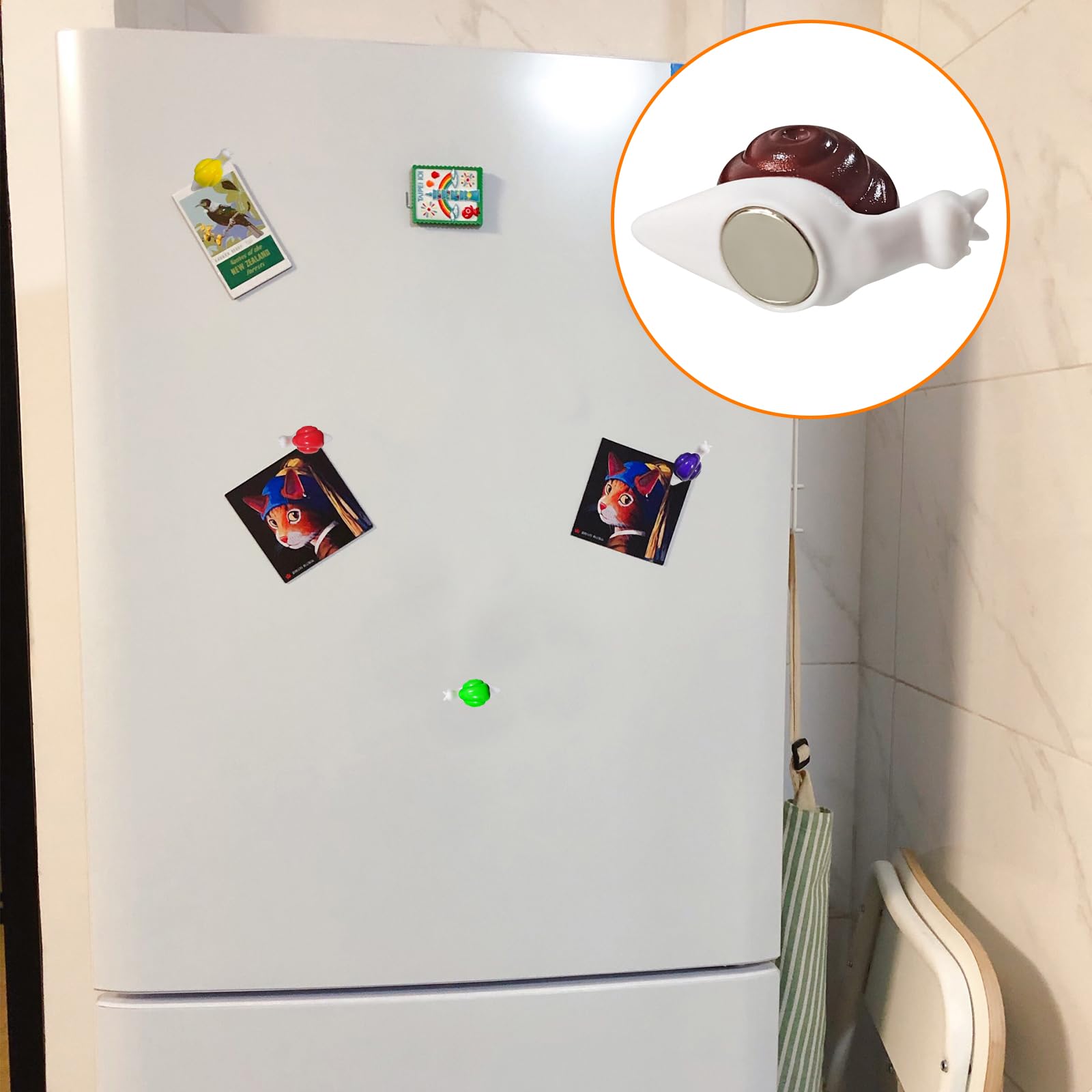 10PCS Snail Shaped Refrigerator Magnets - Cute Kids Magnets for Whiteboards, File Cabinets, Bookshelves & Desks - Fun Classroom & Office Supplies - Perfect for Boys, Girls & Halloween Party Gifts