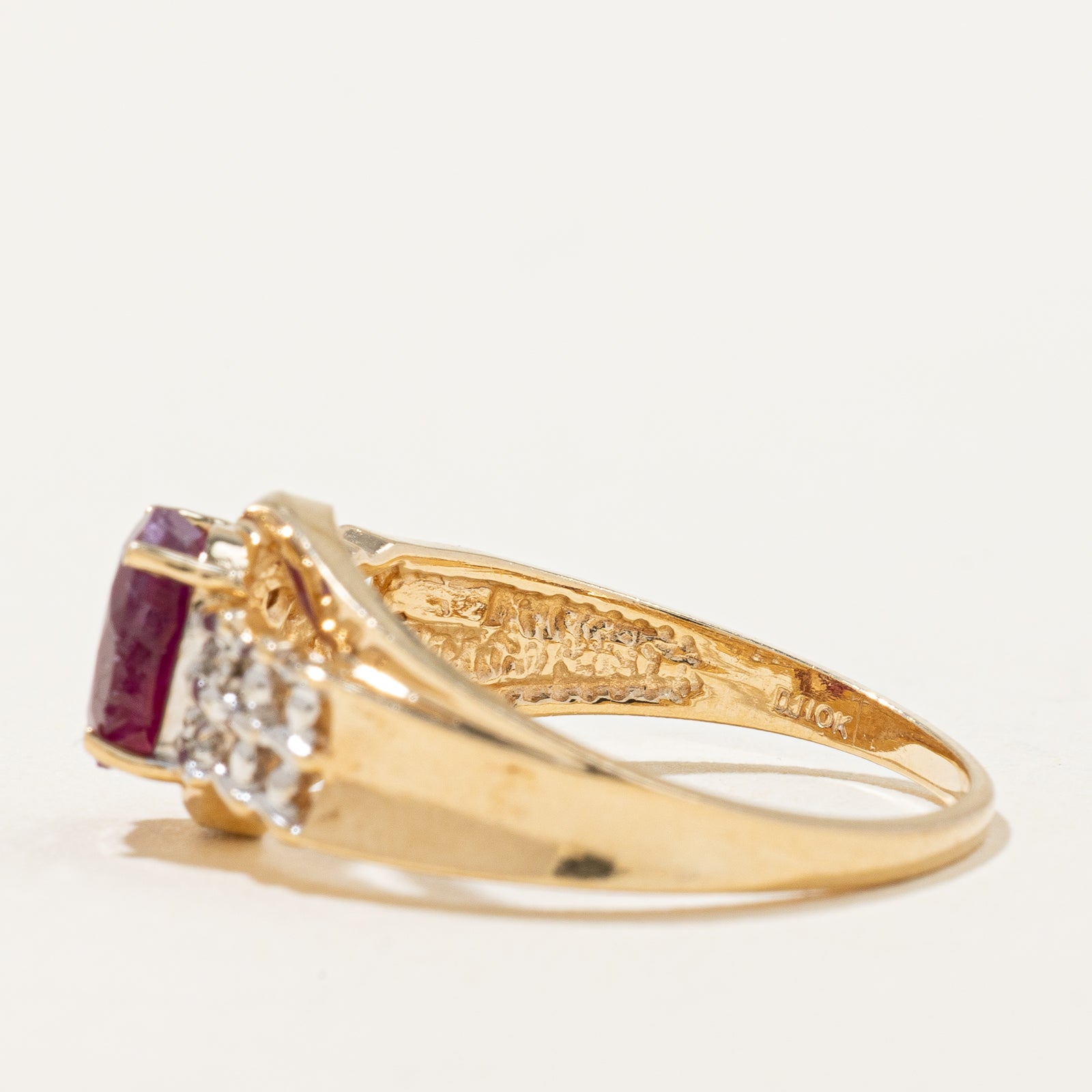 Exquisite 0.95ct Oval Cut Ruby & 0.02ctw Diamond Bypass Ring - Size 6.5 | Elegant Engagement, Anniversary or Gift Jewelry for Women