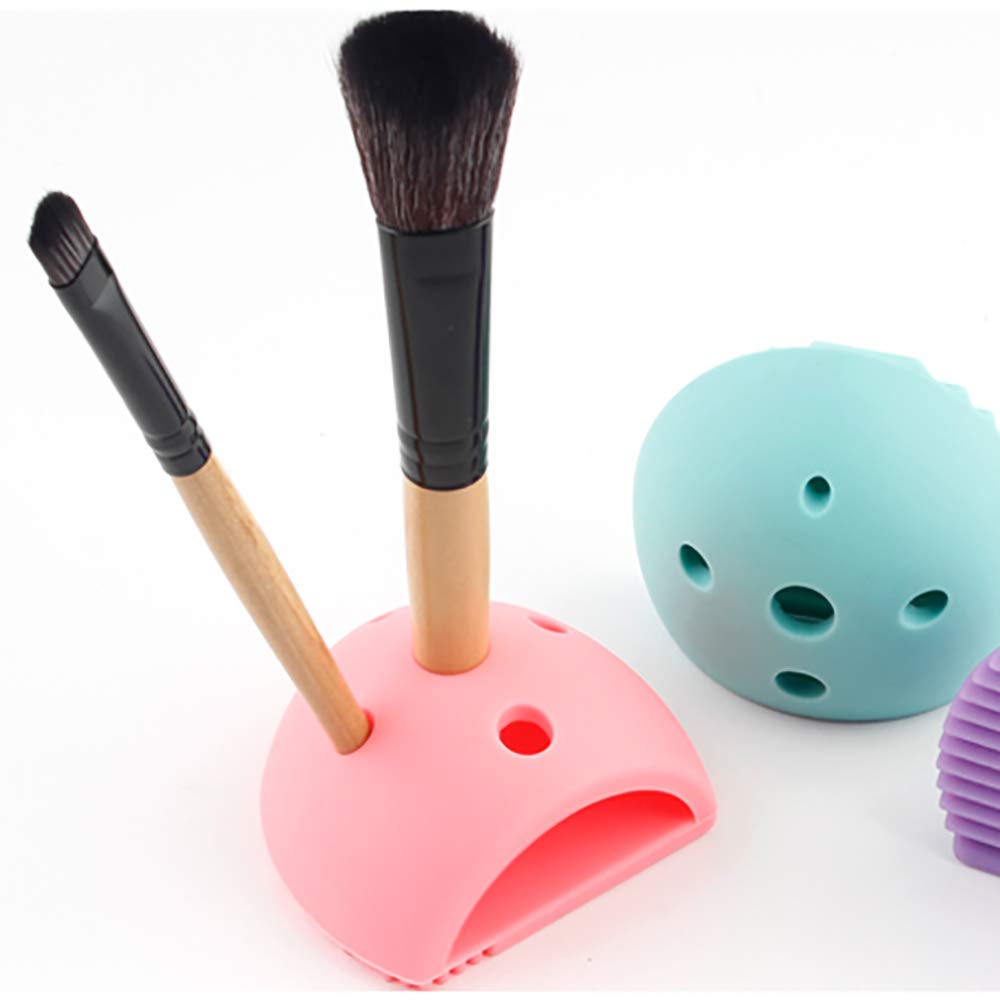 2 Pcs Silicone Makeup Brush Cleaner Eggs - Gentle & Effective Makeup Tool for Cleaning Brushes, Perfect for Home & Travel Use