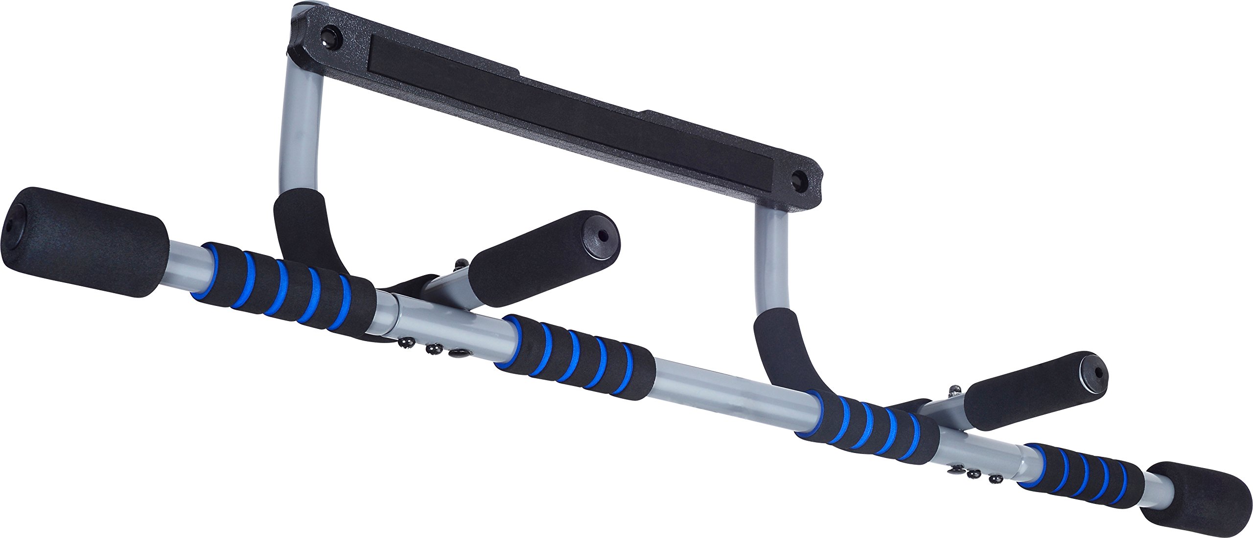 Pure Fitness Multi-Purpose Doorway Pull-Up Bar - Blue/Black - Home Gym Equipment for Strength Training & Full Body Workout - Perfect for Door Frame Exercise, Chin Ups & Home Fitness