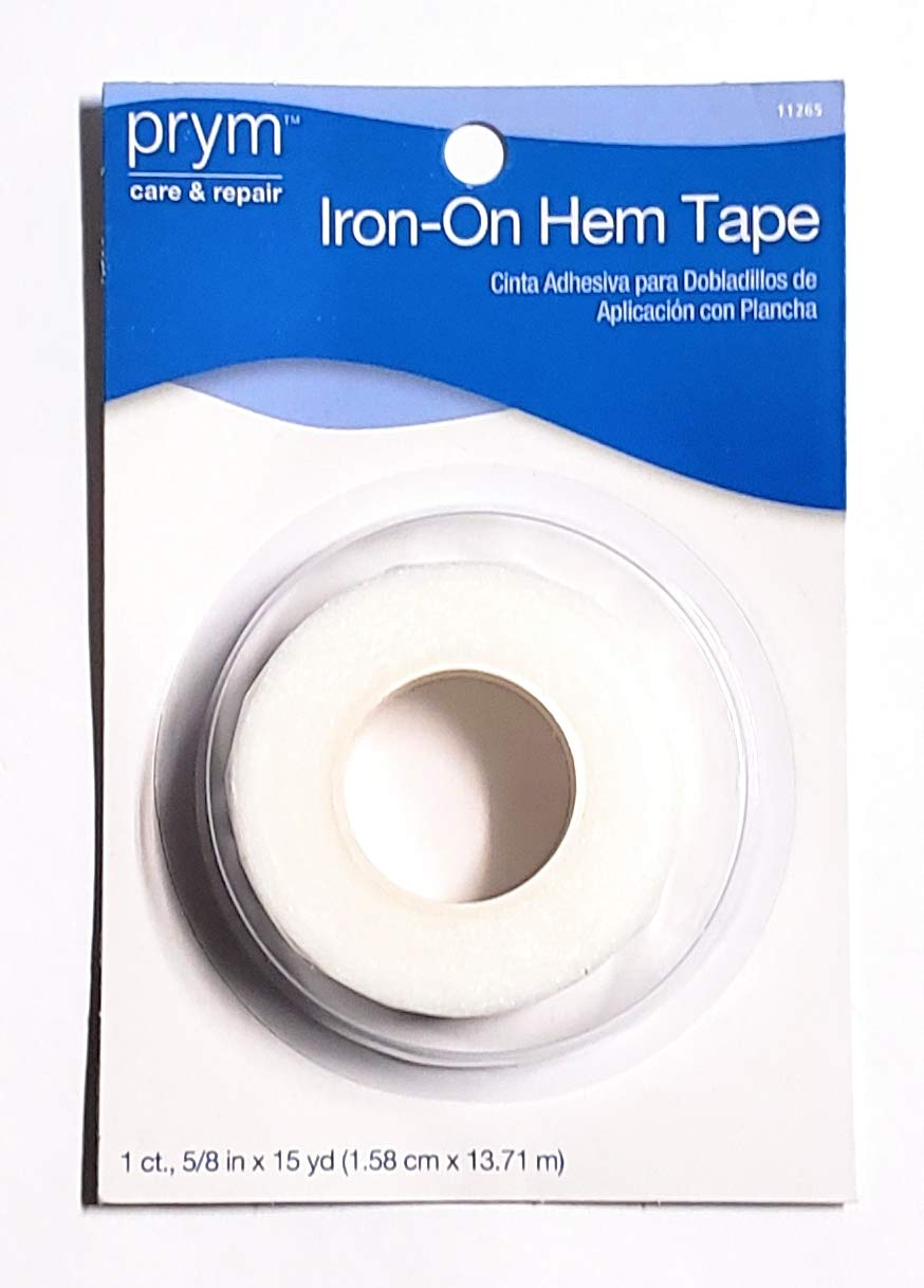 Prym Consumer USA 15-Yard White Hem Tape for Clothing & Fabric - No-Sew Iron-On Adhesive for Quick Repairs & DIY Projects (Model 11265) - Perfect for Hemming Pants, Skirts, Curtains & Crafting