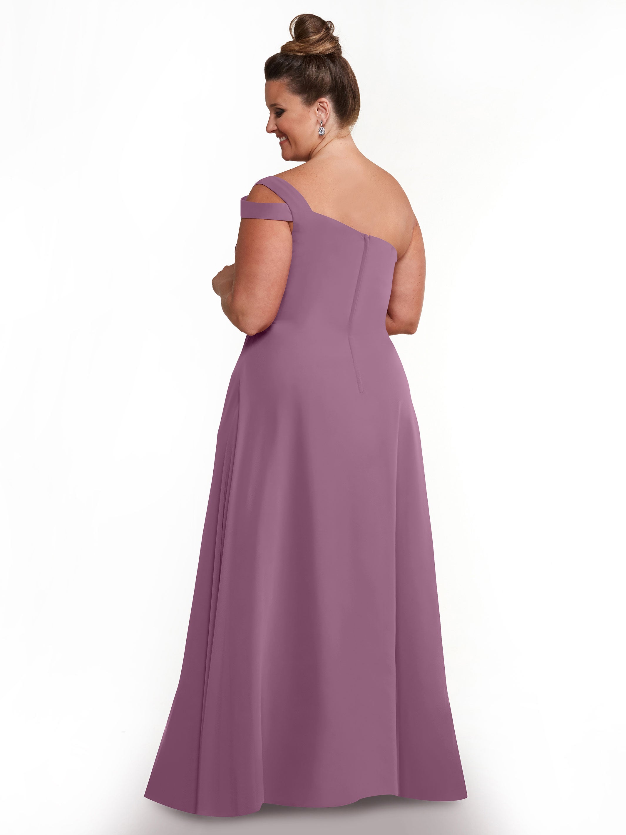 Elegant 80139 Chiffon A-Line One Shoulder Bridesmaid Dress with High Slit - Perfect for Weddings, Prom & Formal Events