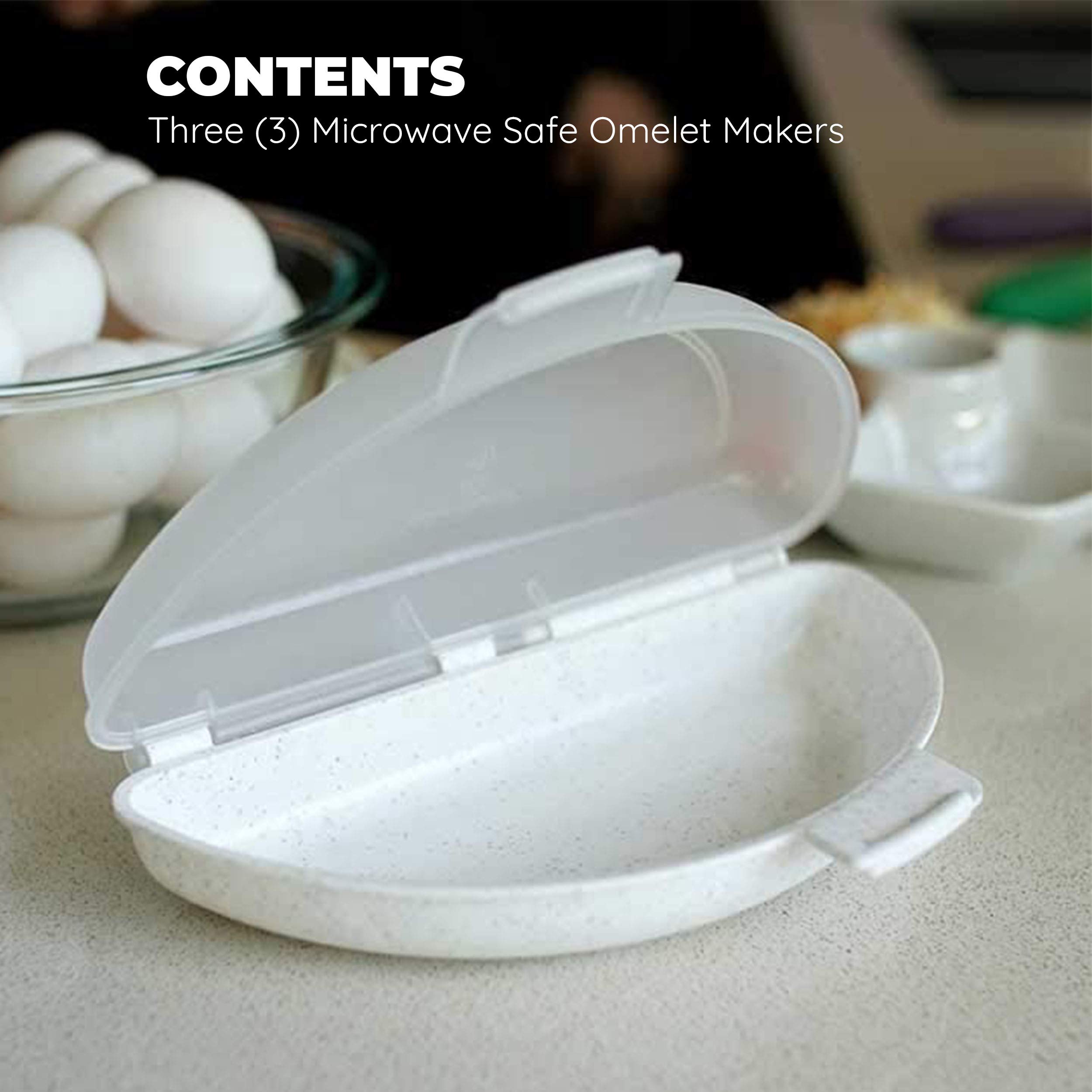 Nonstick Microwave Omelet Maker - Quick & Easy Egg Cooker for Breakfast, Holds 3 Eggs, Dishwasher Safe - Perfect for Busy Mornings, Dorm Cooking & Camping Meals